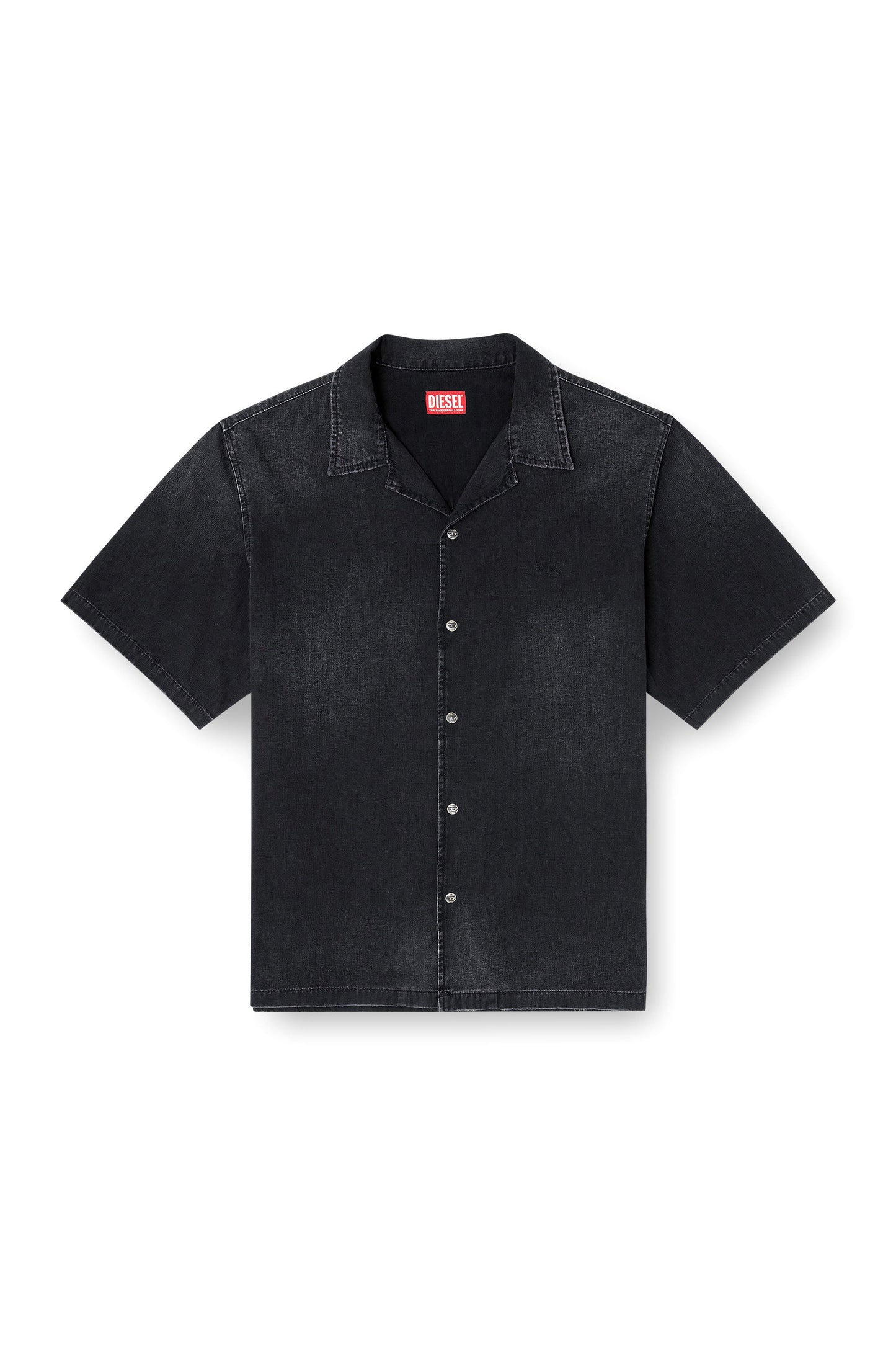 Denim short-sleeve shirt