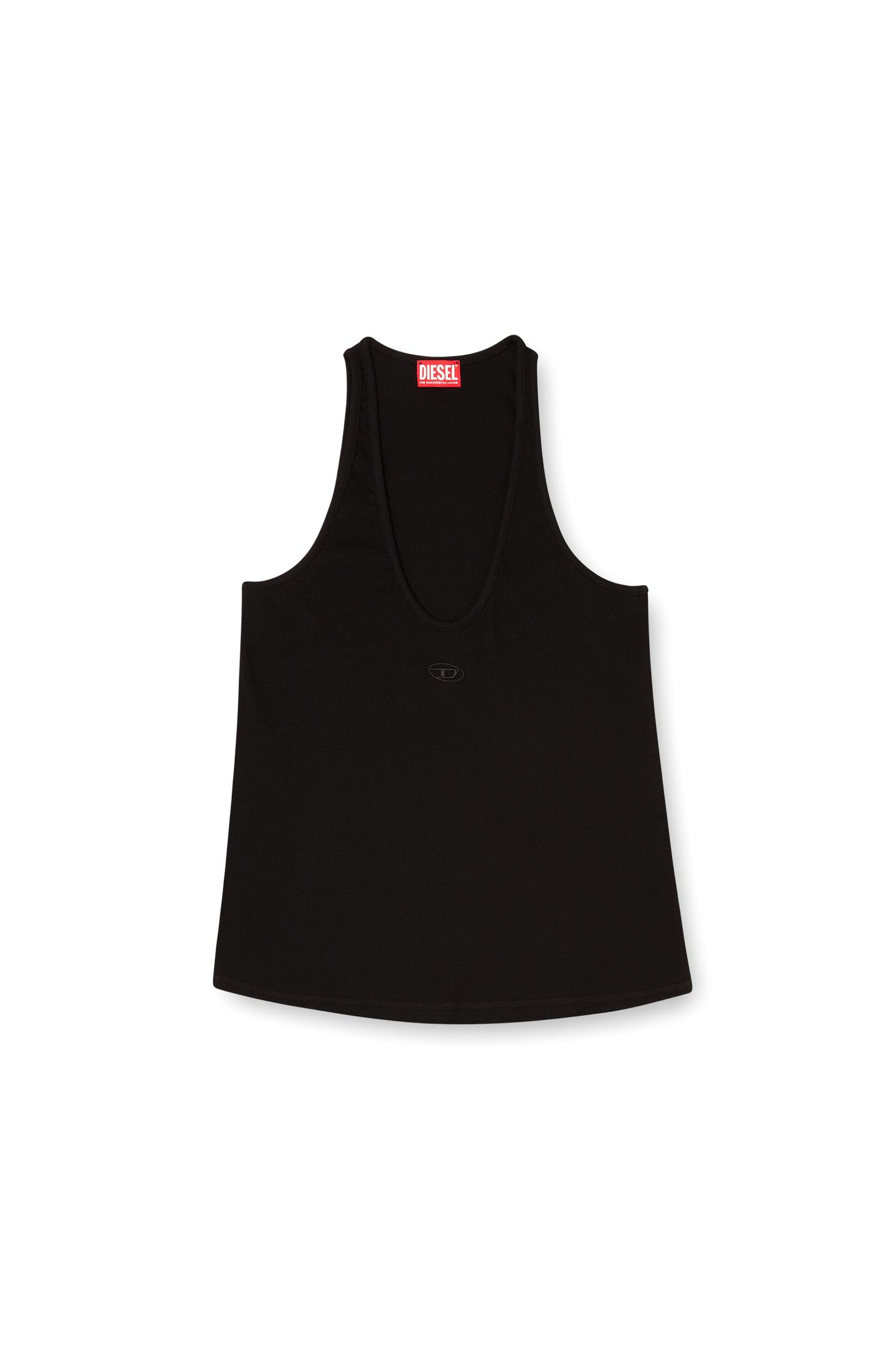Ribbed tank top with Oval D