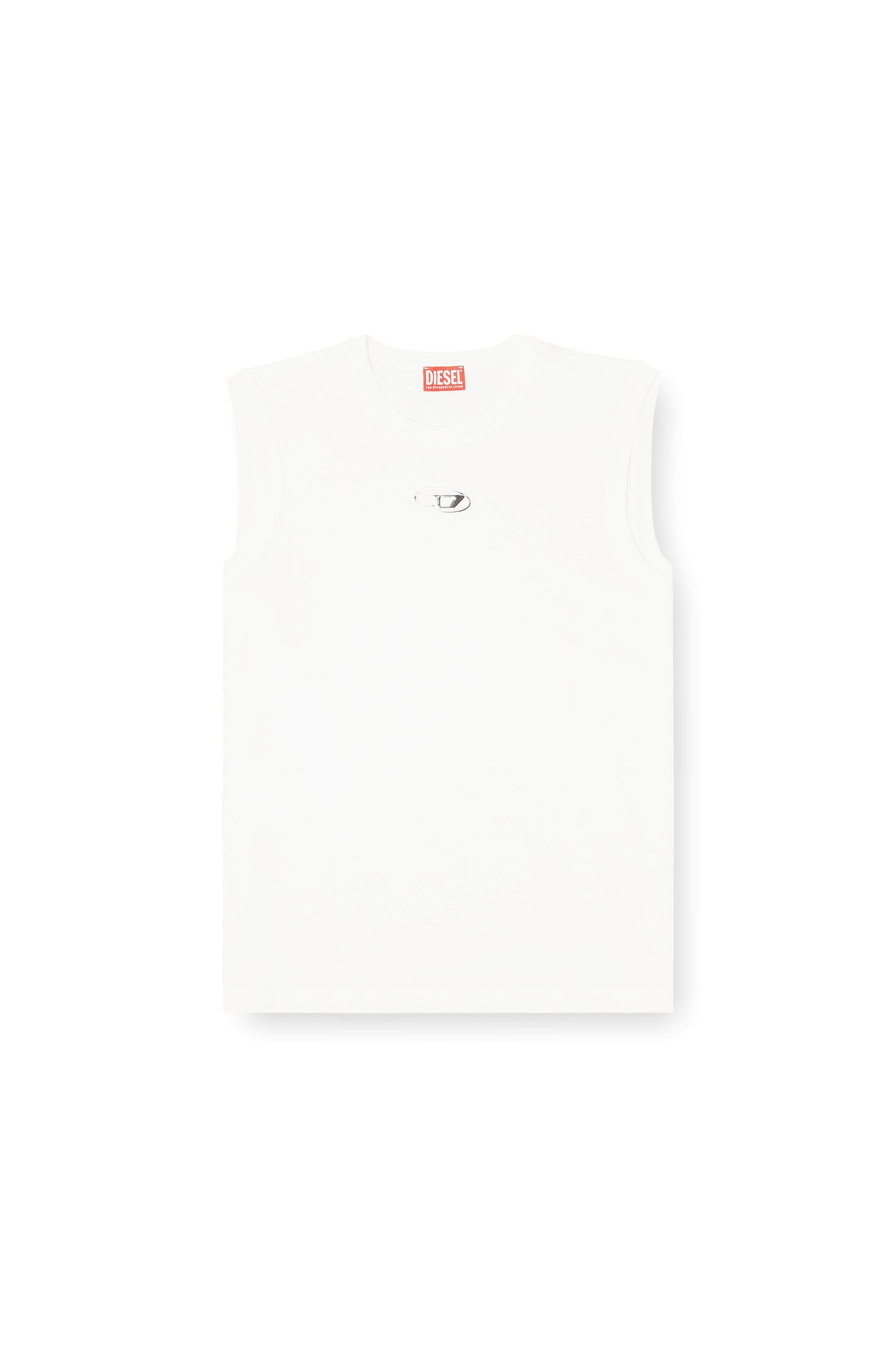 Cotton tank top with metallic Oval D