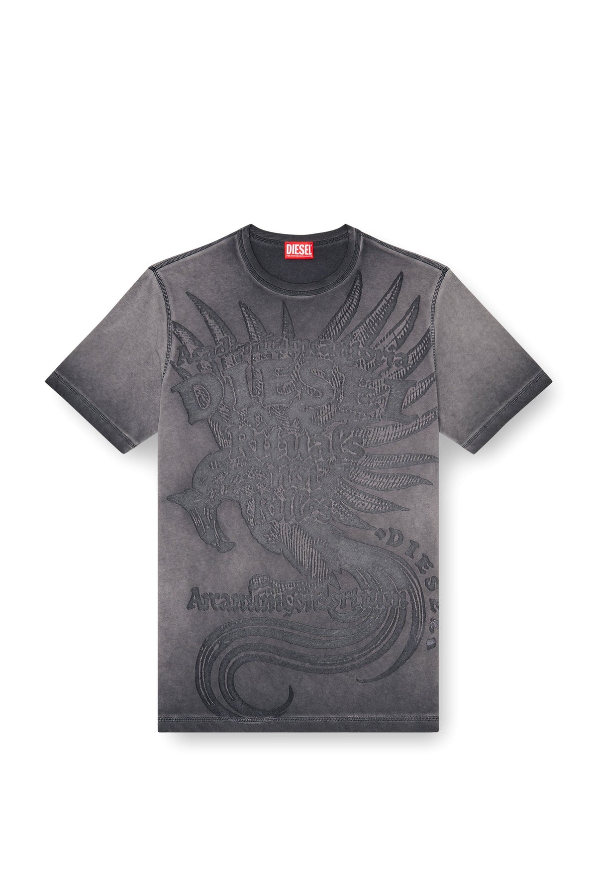 Jersey T-shirt with embossed graphic