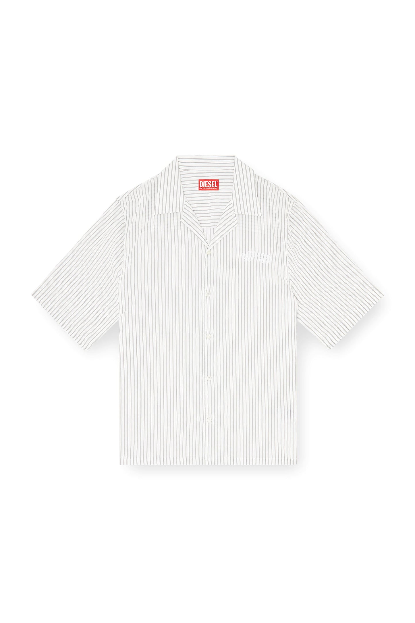 Half-sleeve shirt in pinstripe modal