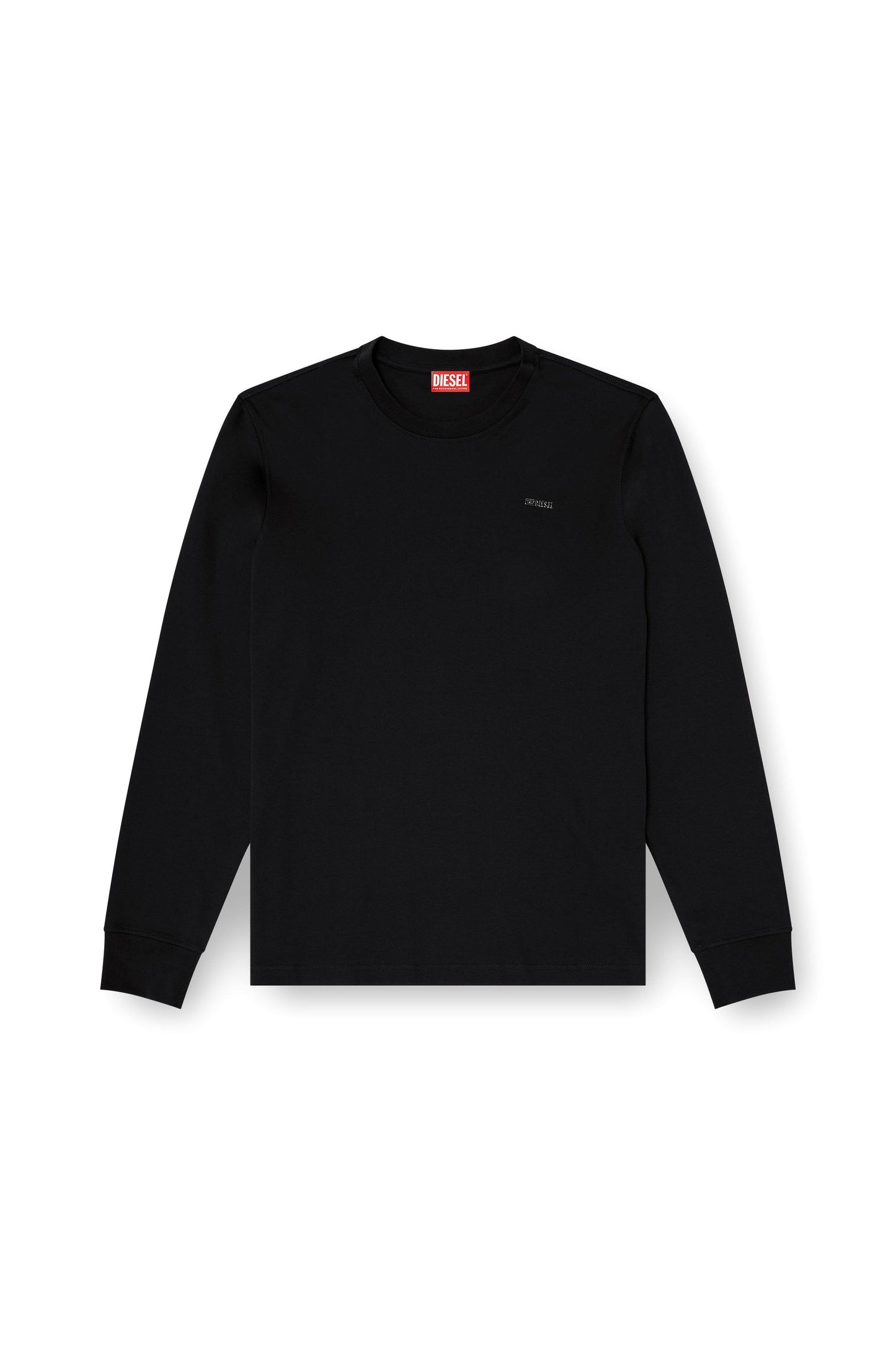 Long-sleeve T-shirt with metal logo plaque