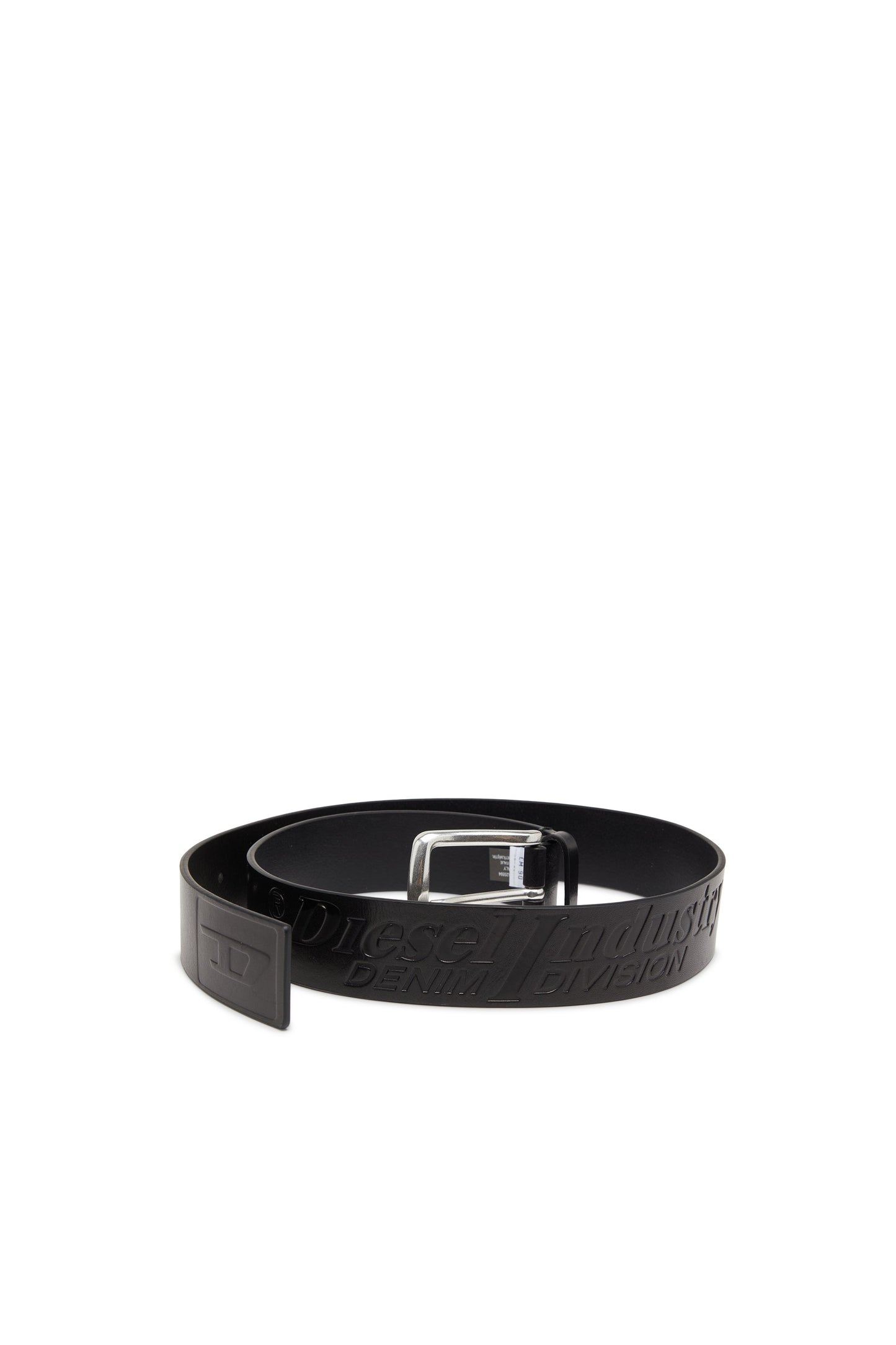 4 cm leather belt with engraved logo