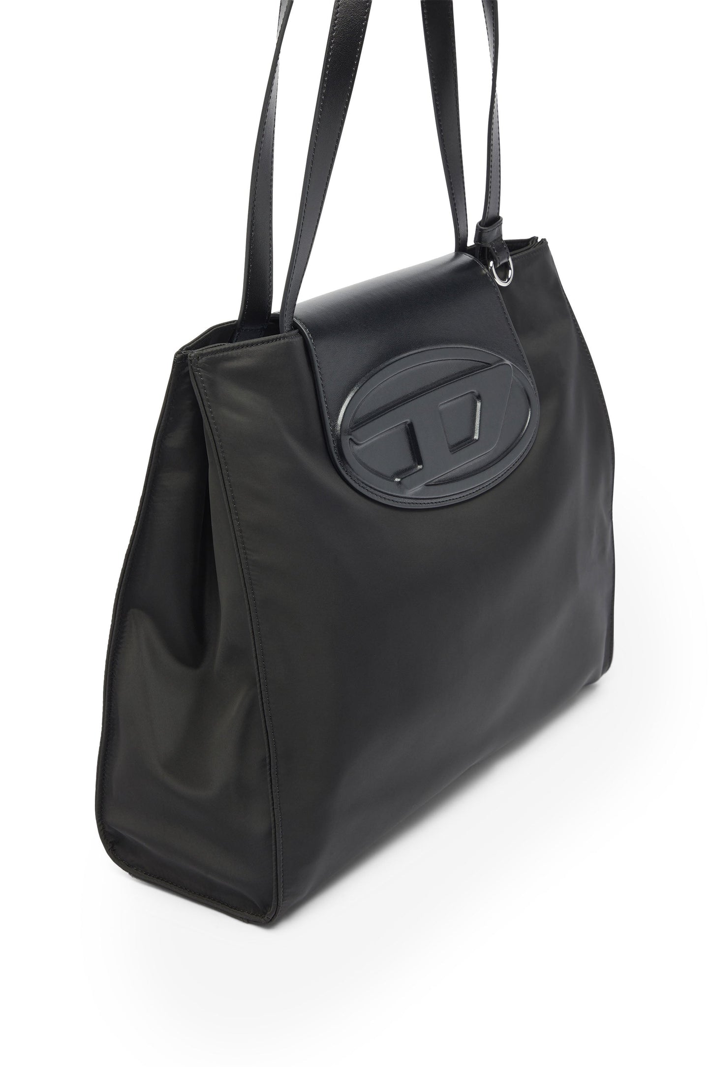 1DR - Shopping bag in nylon with leather flap