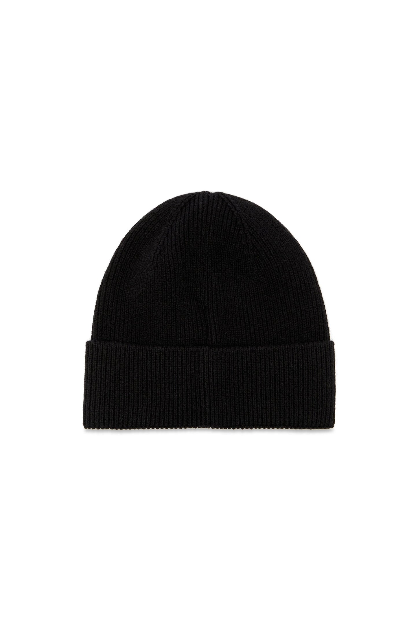 Ribbed beanie with D embroidery