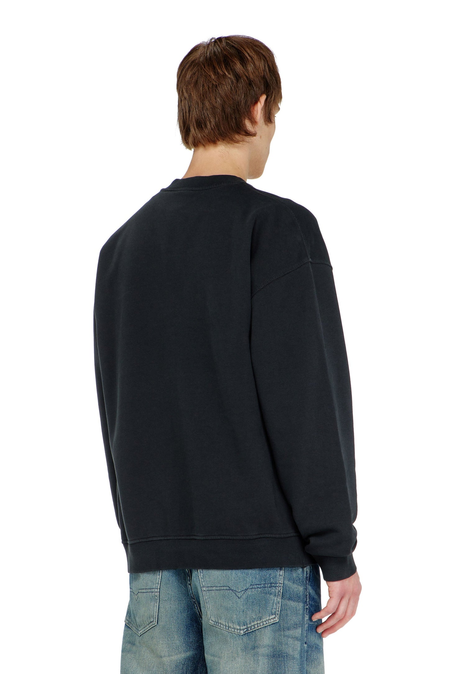 Cotton sweatshirt with flocked Oval D