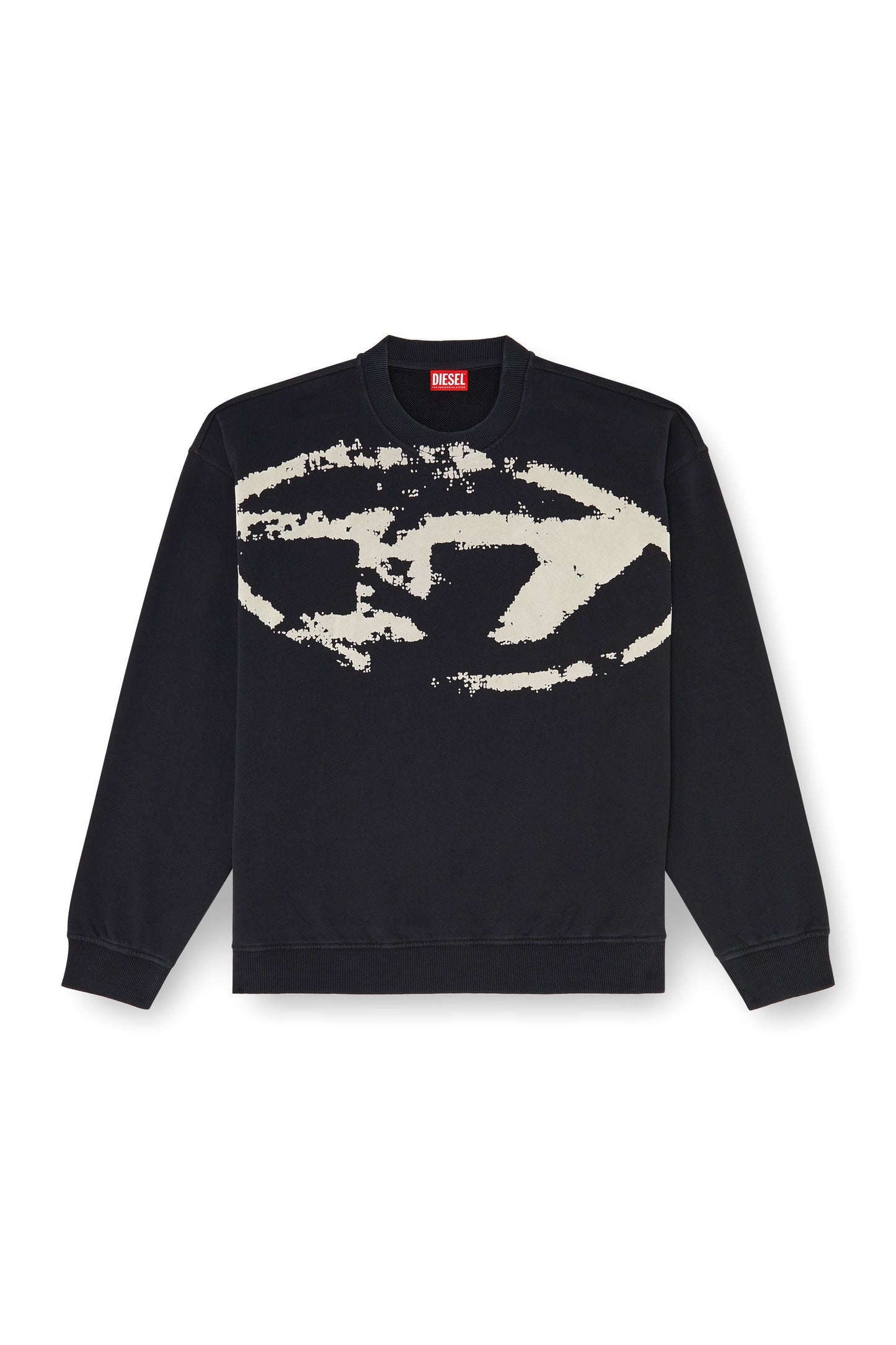 Cotton sweatshirt with flocked Oval D