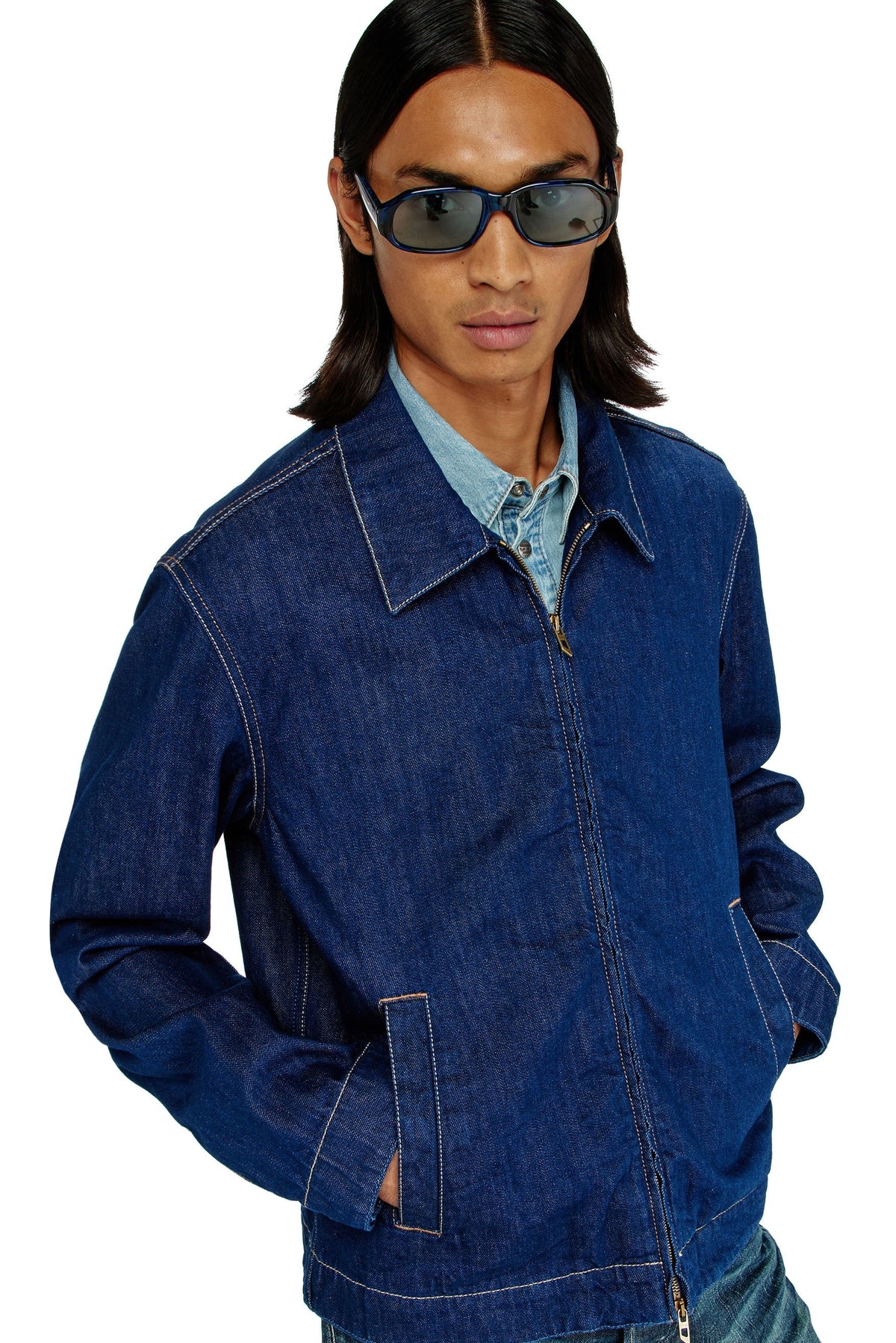Coach jacket in rinse denim