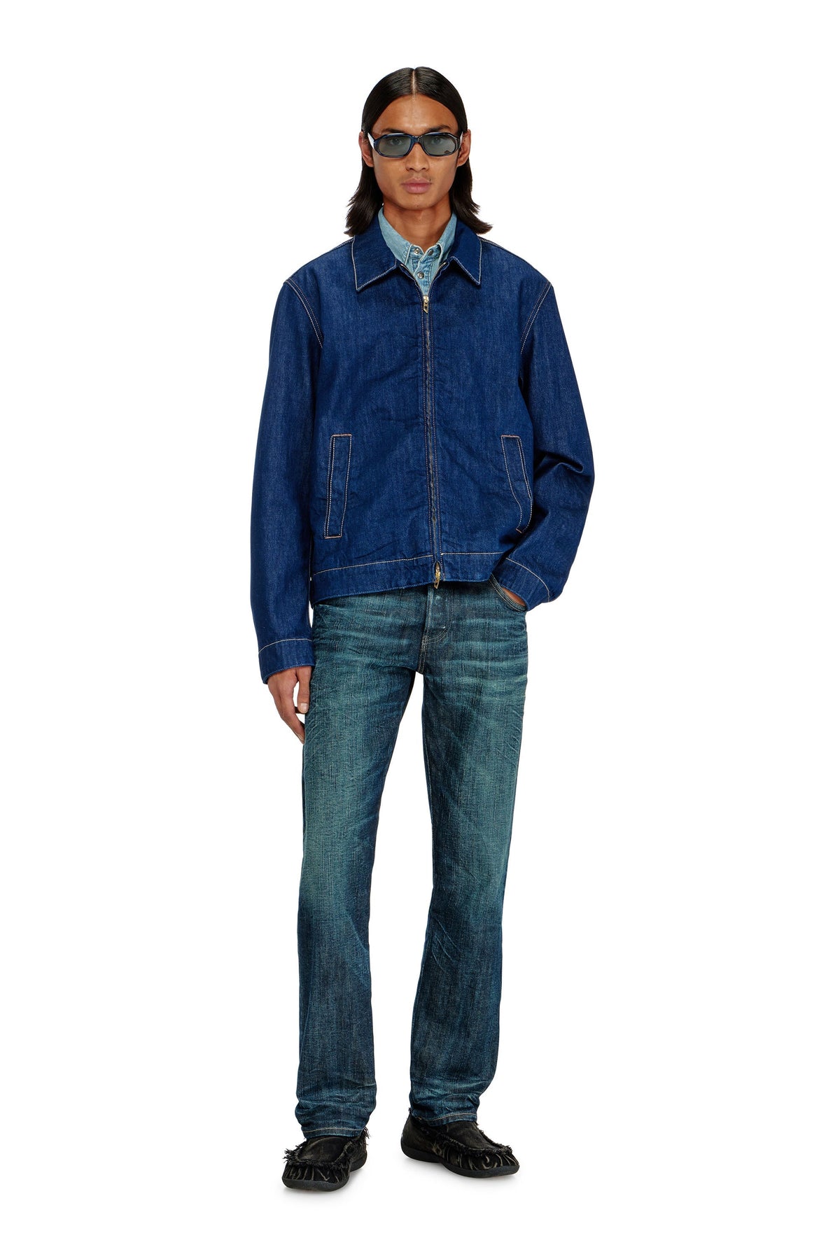 Coach jacket in rinse denim
