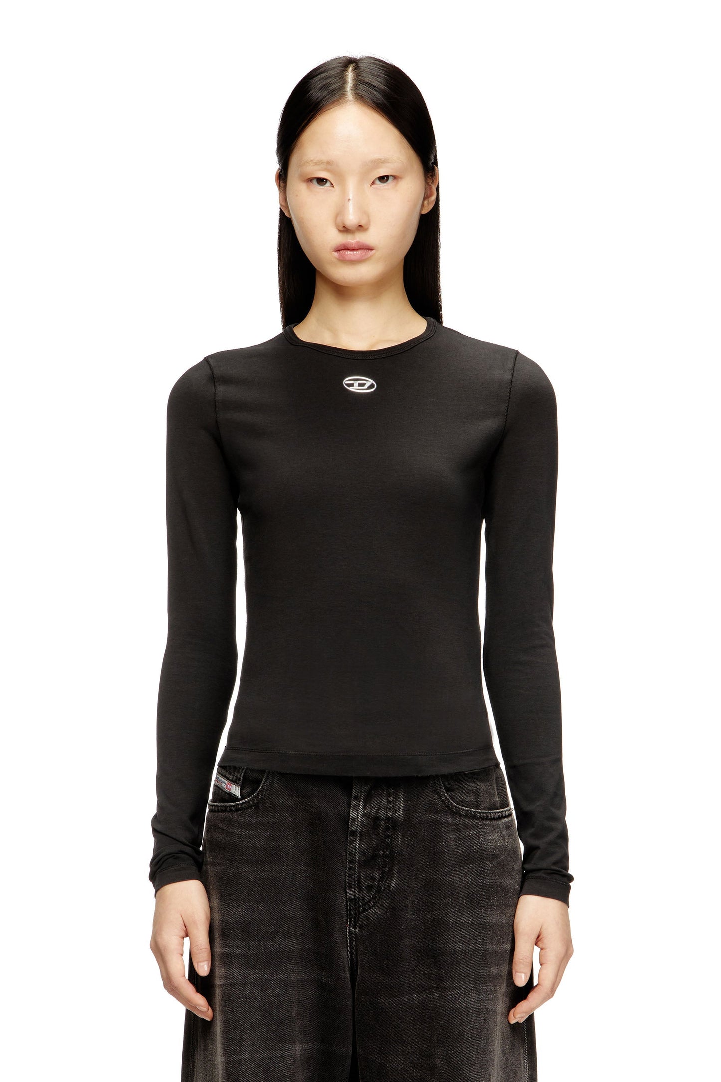 Cotton sweater with Oval D logo