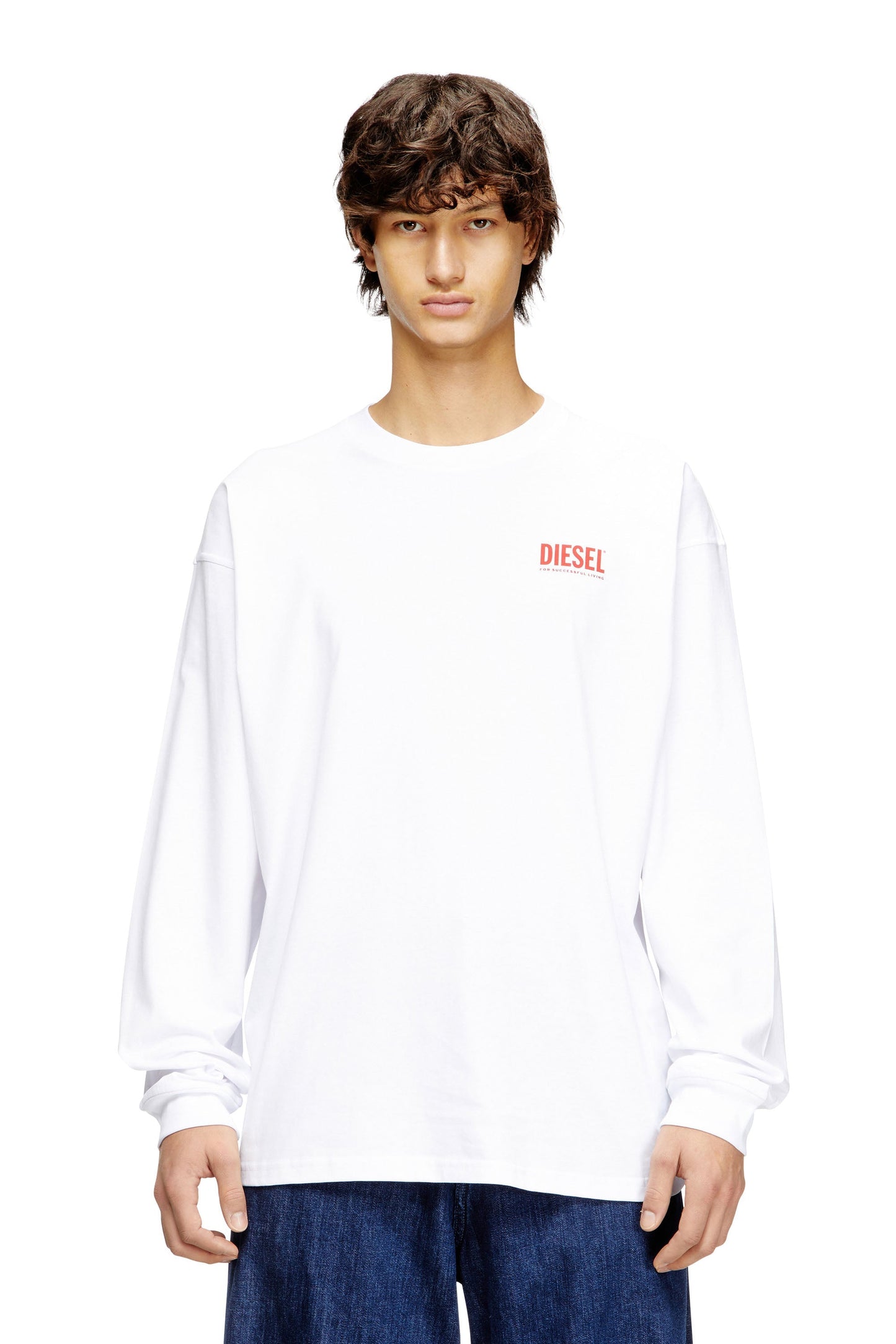 Relaxed long-sleeve T-shirt with Biscotto logo