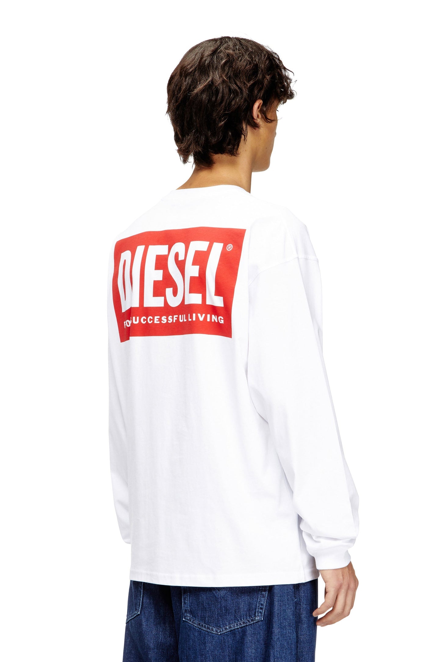 Relaxed long-sleeve T-shirt with Biscotto logo