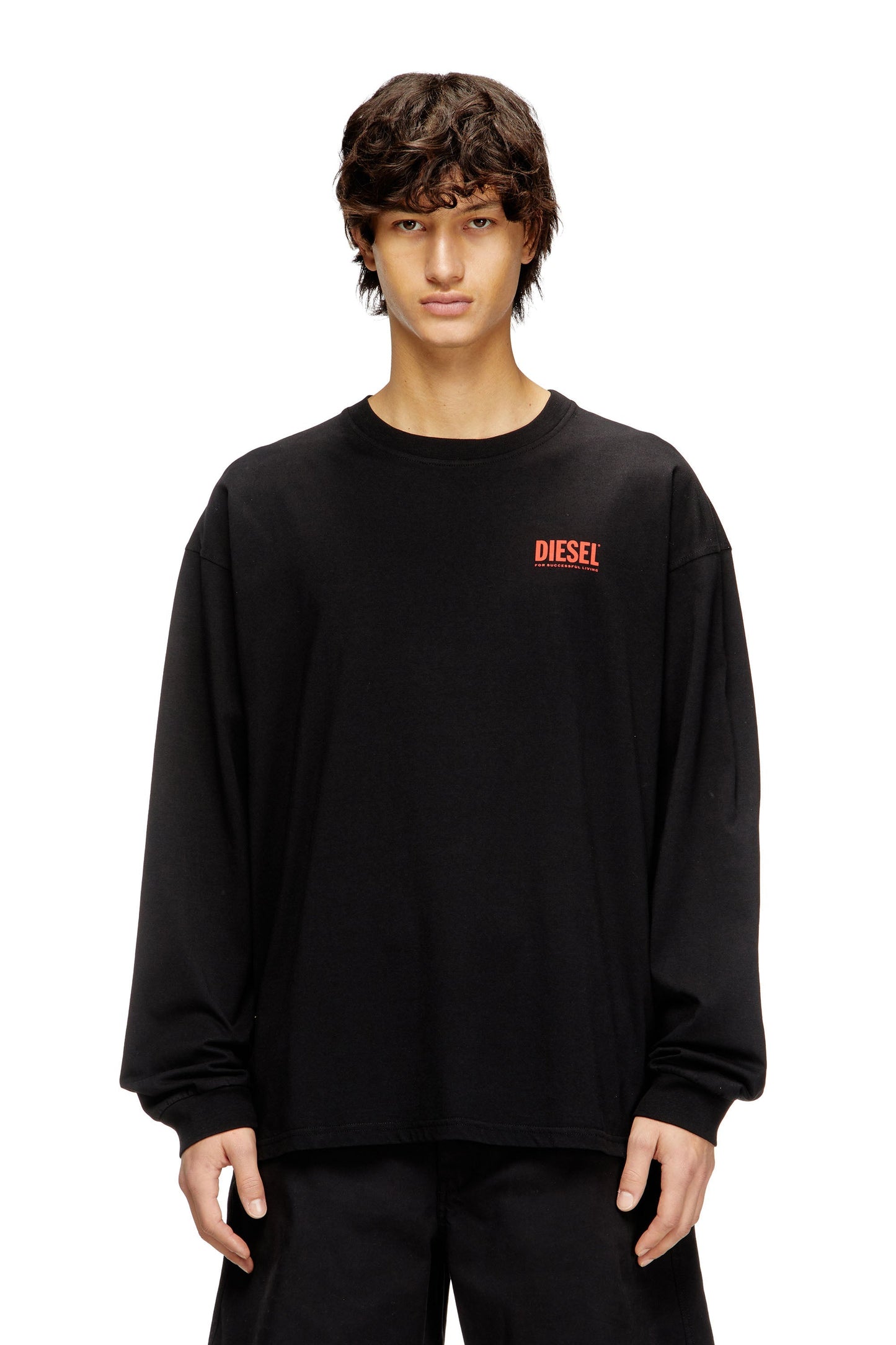 Relaxed long-sleeve T-shirt with Biscotto logo