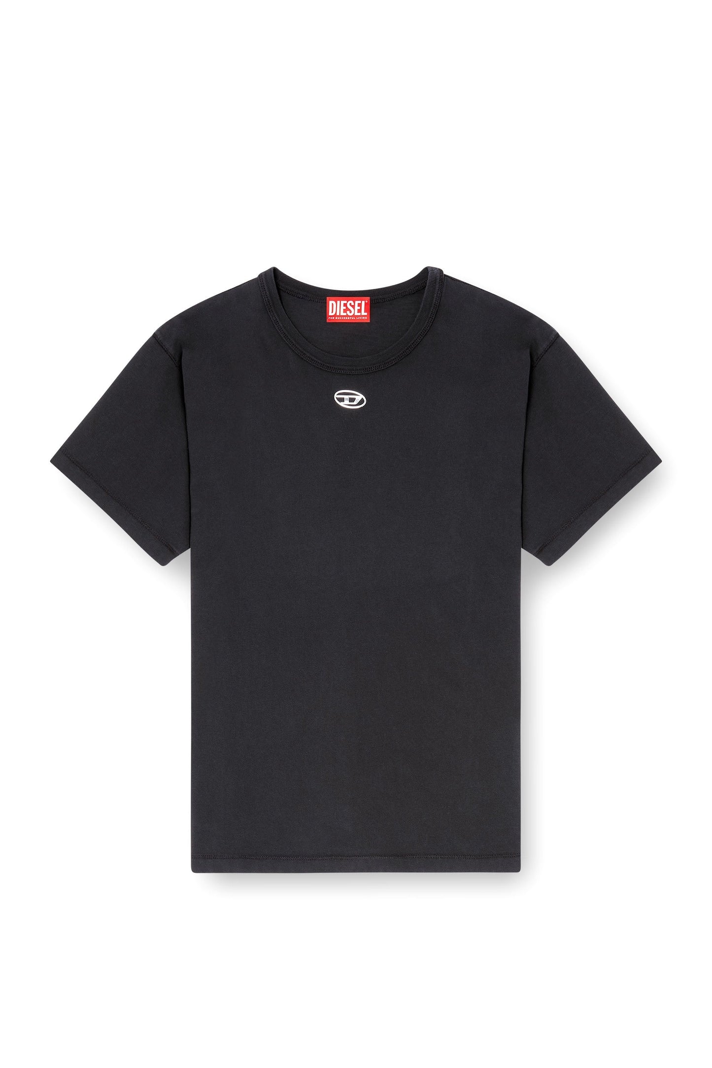 Cotton T-shirt with metallic Oval D