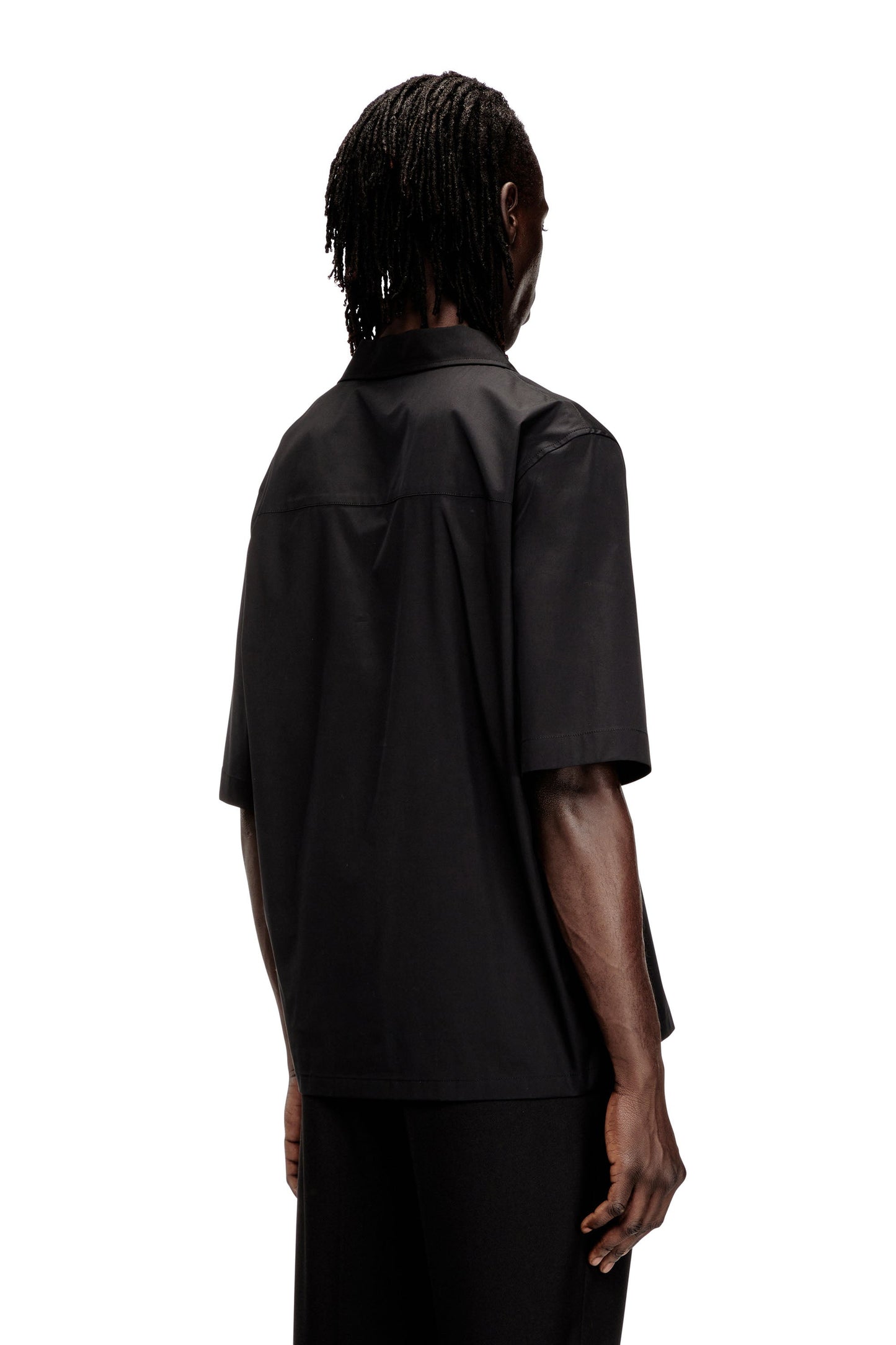 Stretch poplin shirt with Oval D embroidery
