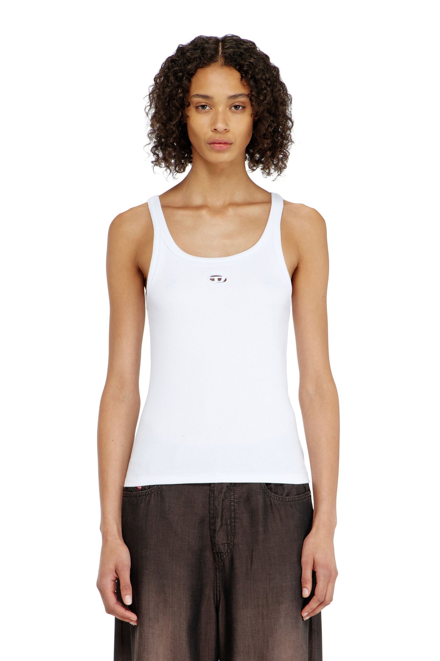 Slim tank top with laser-cut Oval D