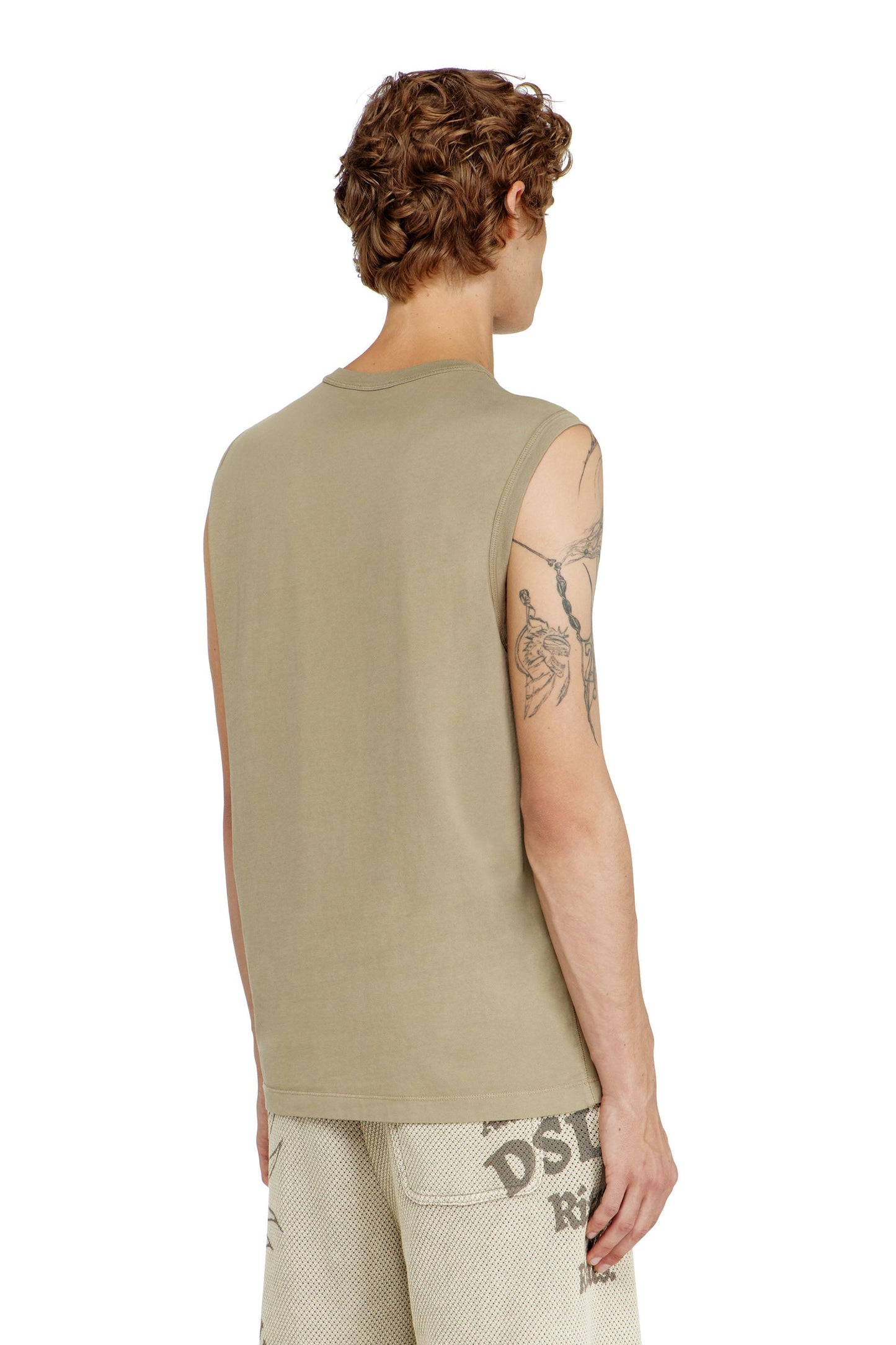 Cotton tank top with metallic Oval D