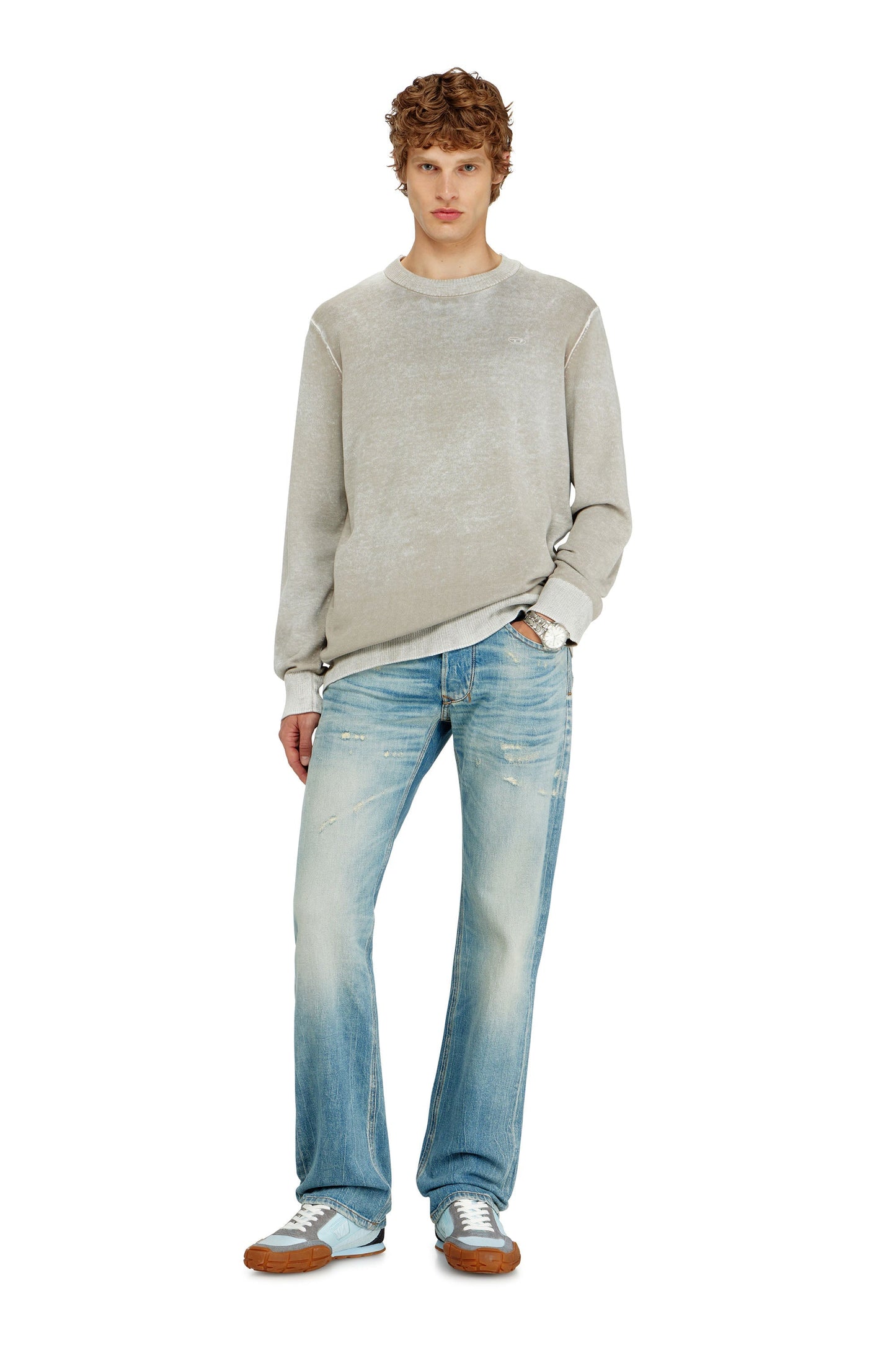Jumper with faded reverse print