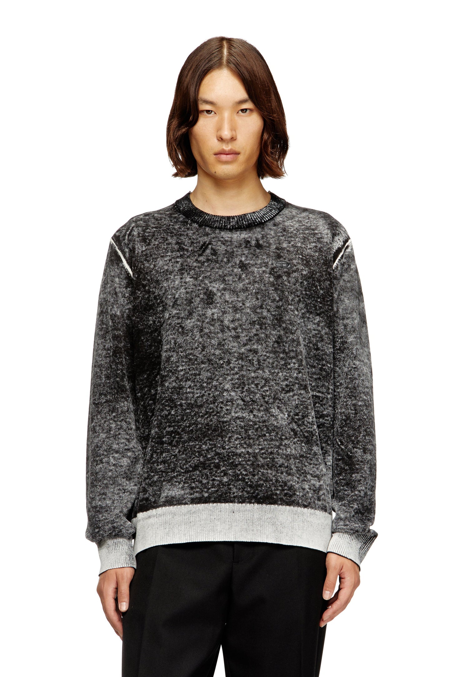 Jumper with faded reverse print
