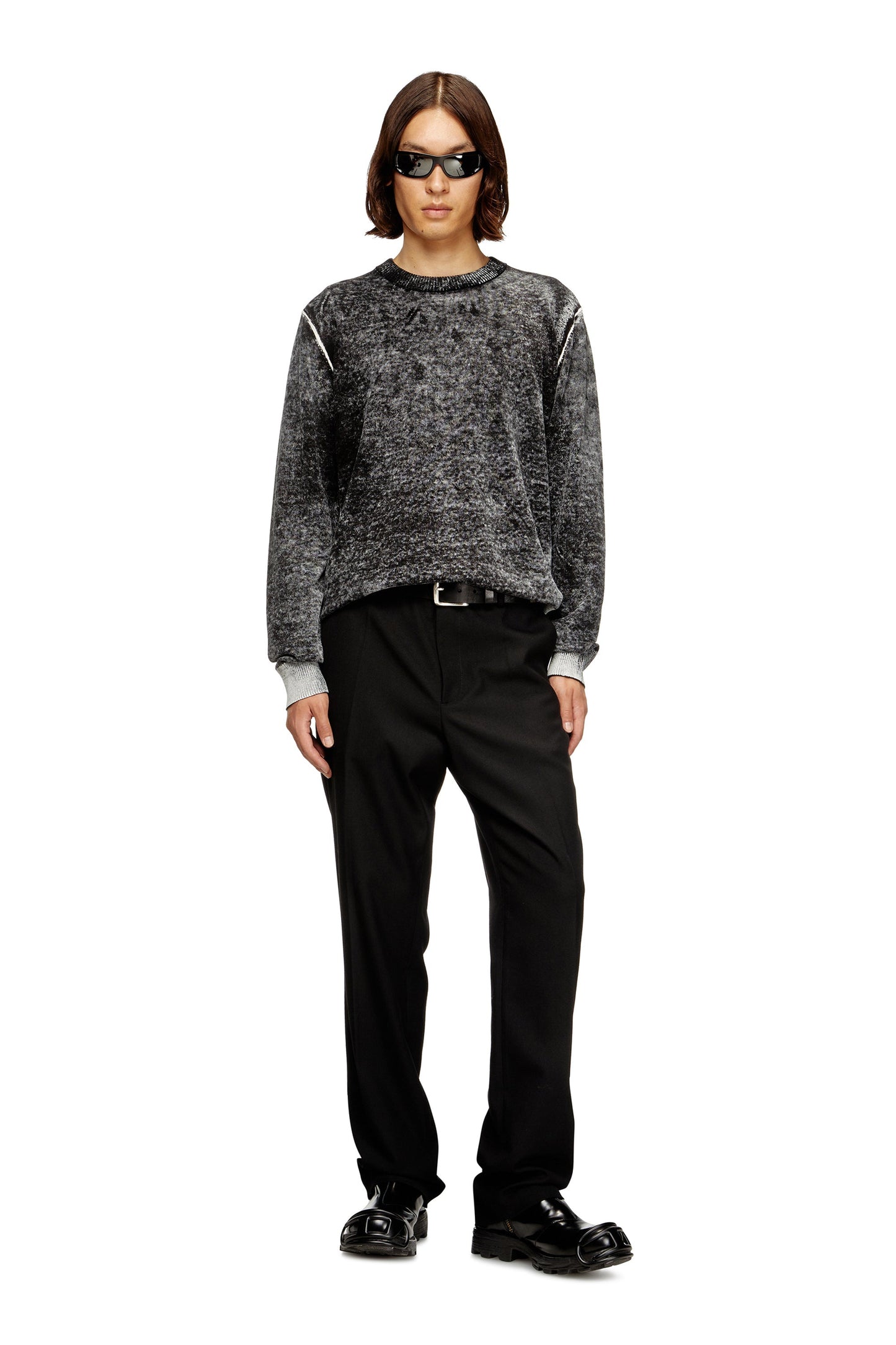 Jumper with faded reverse print