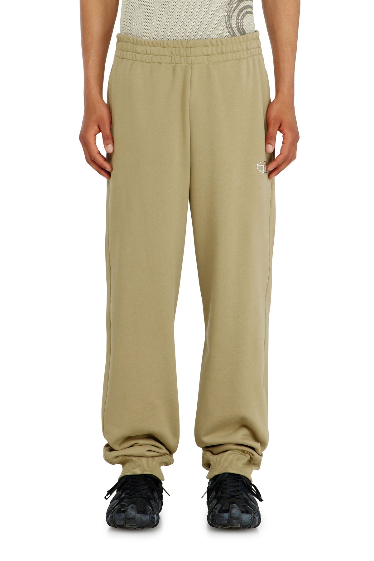 Cotton pants with metallic Oval D