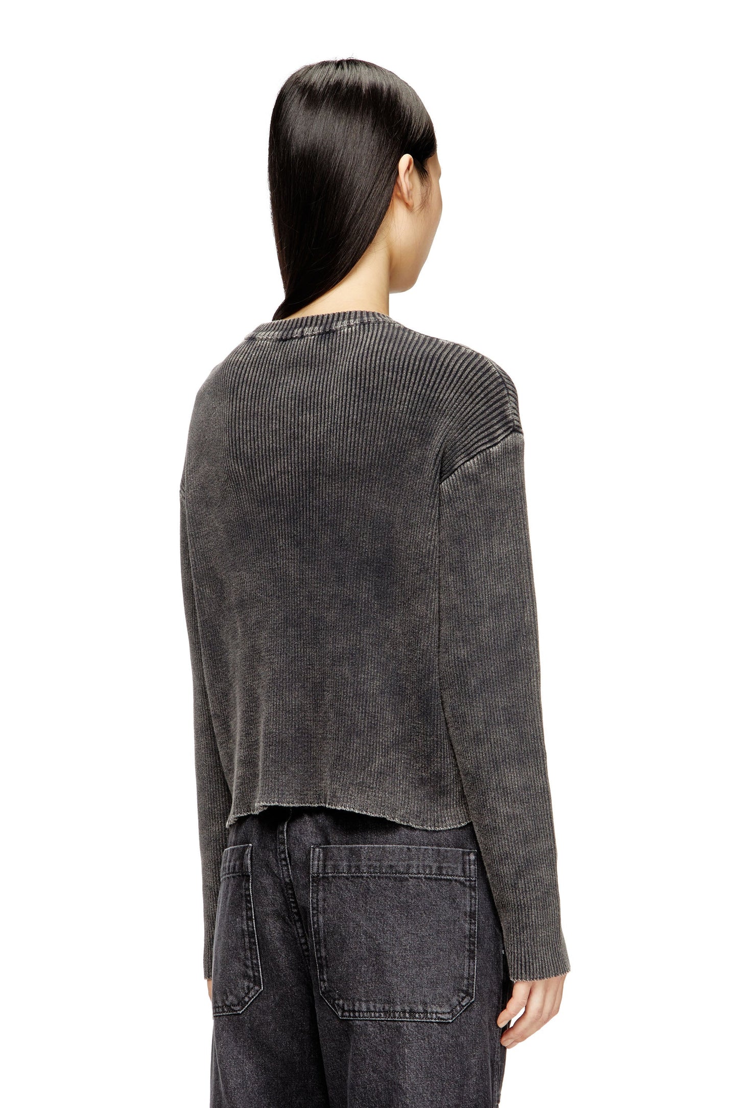 Cut-out ribbed jumper with Oval D plaque