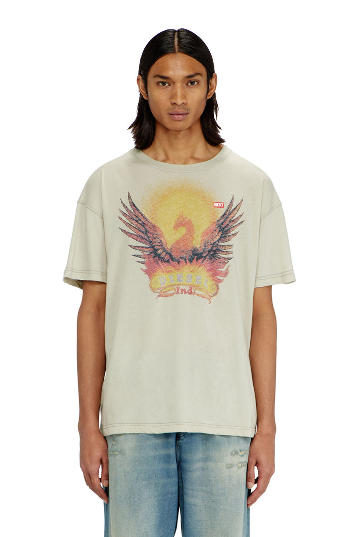 Regular T-shirt with Phoenix print — Beige
