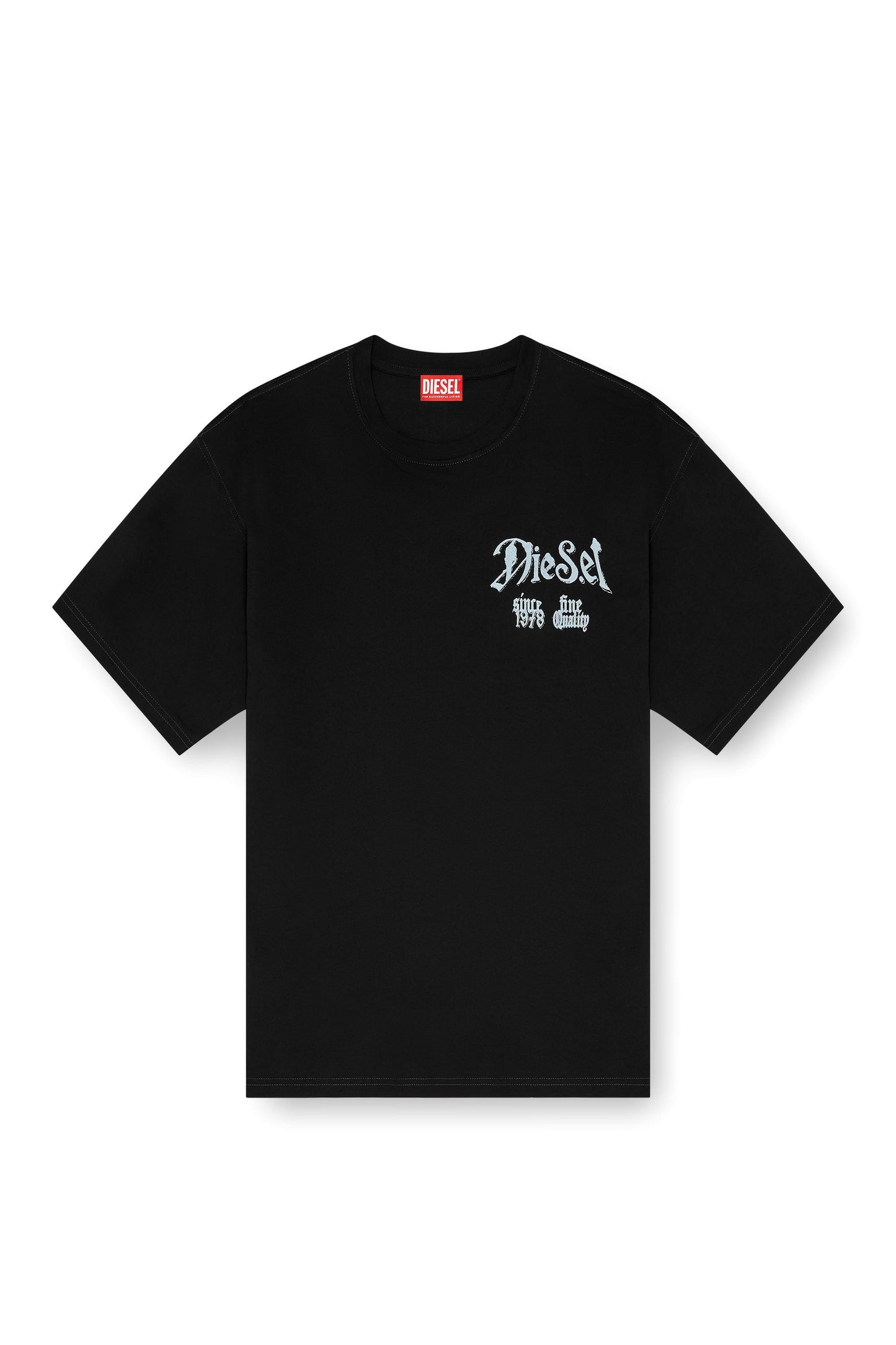 Cotton T-shirt with flock graphic