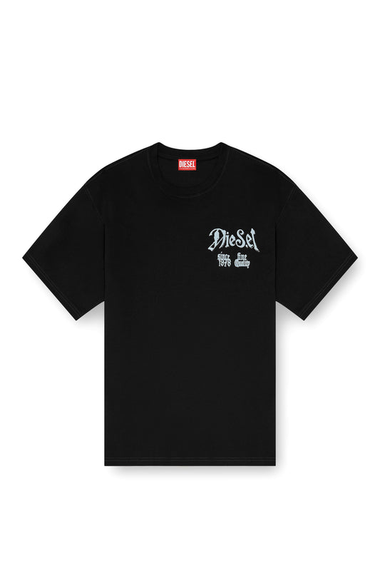 Cotton T-shirt with flock graphic