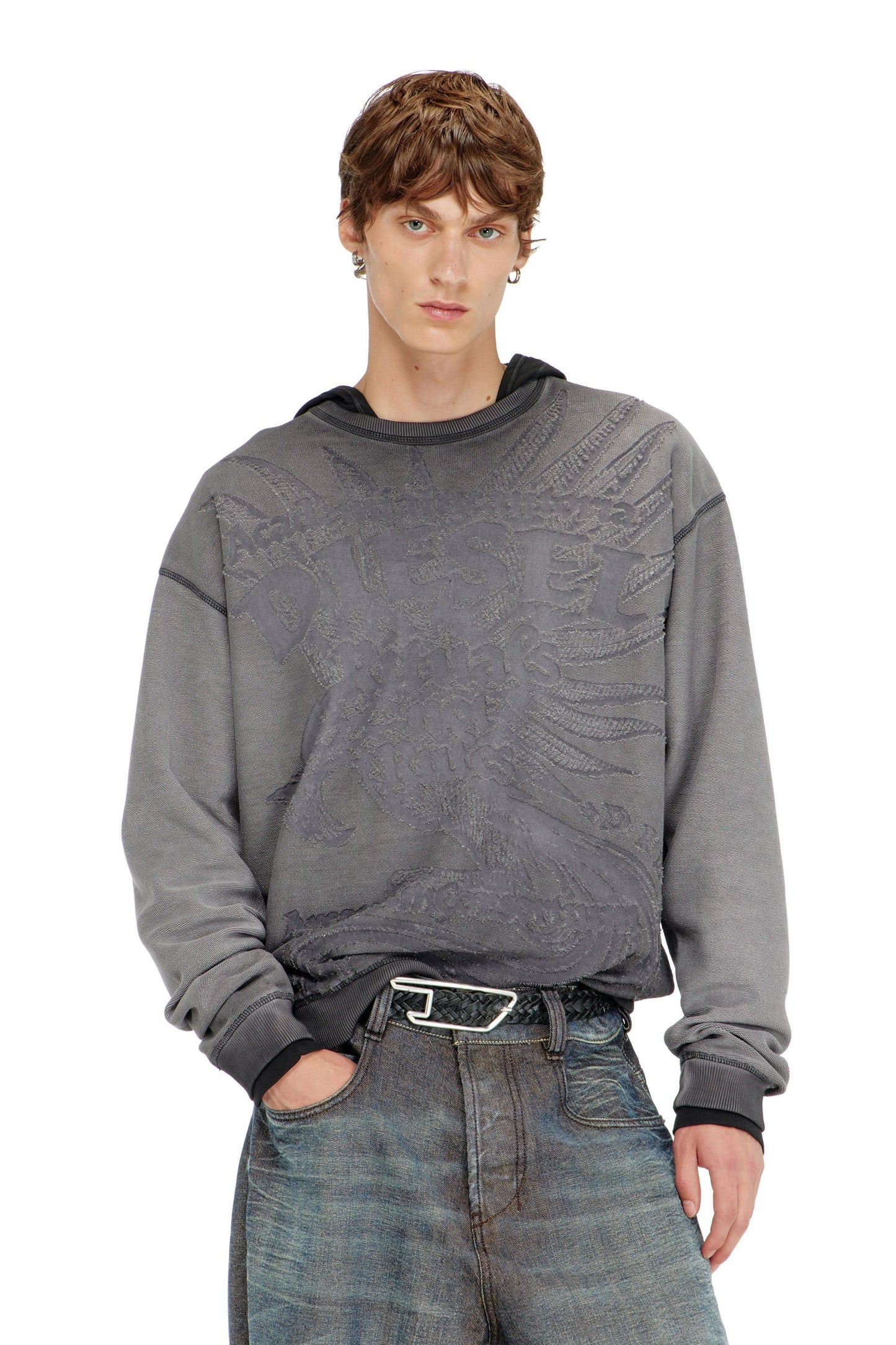Sweatshirt with dévoré print