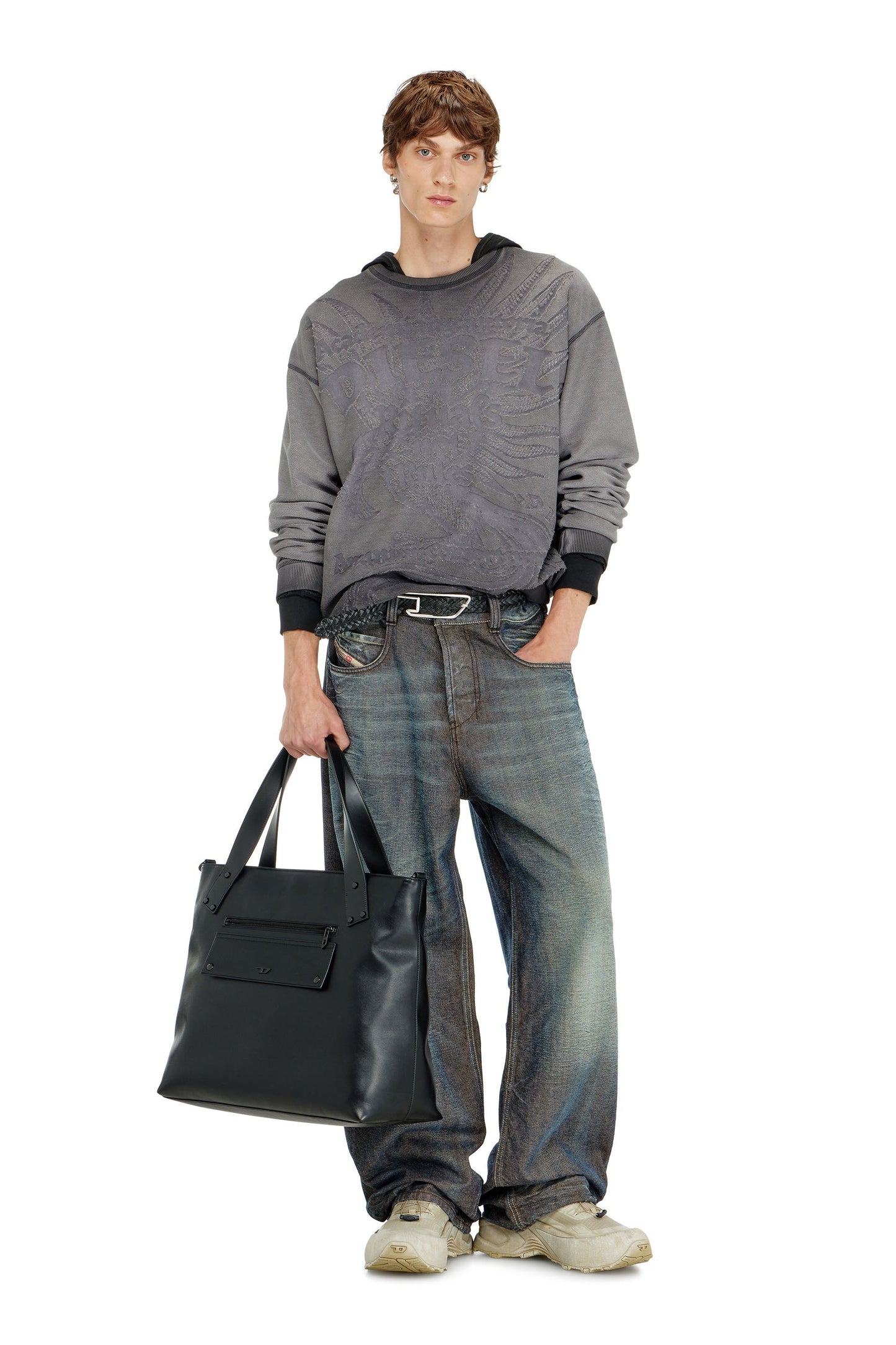 Sweatshirt with dévoré print