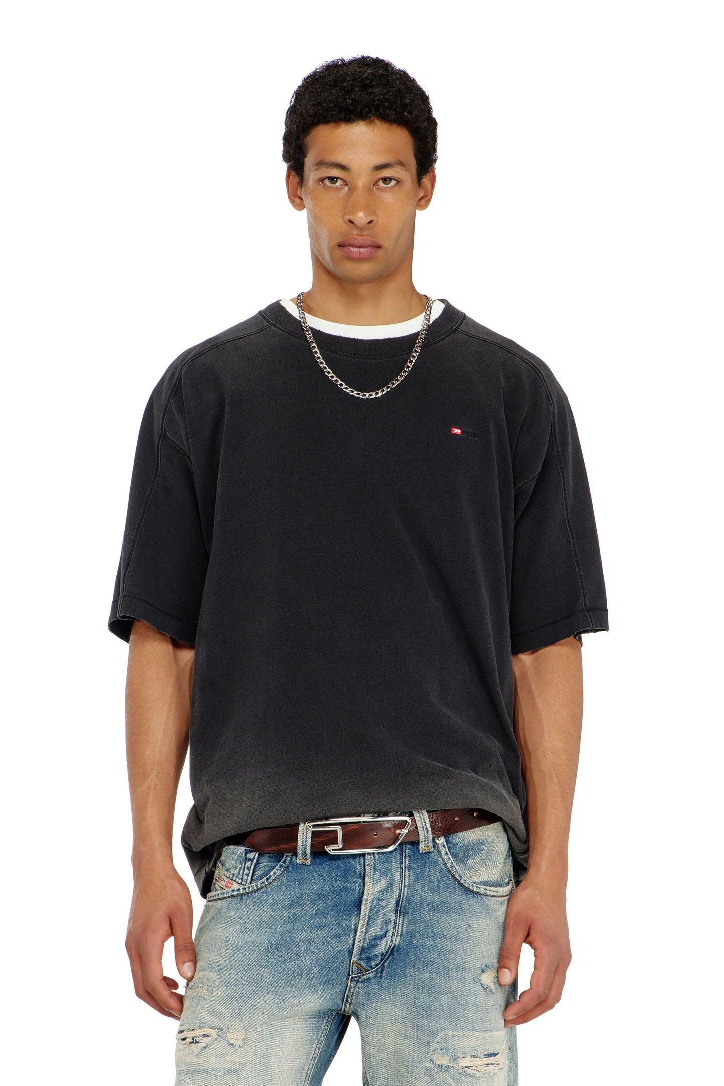 Cotton T-shirt with degradé effect