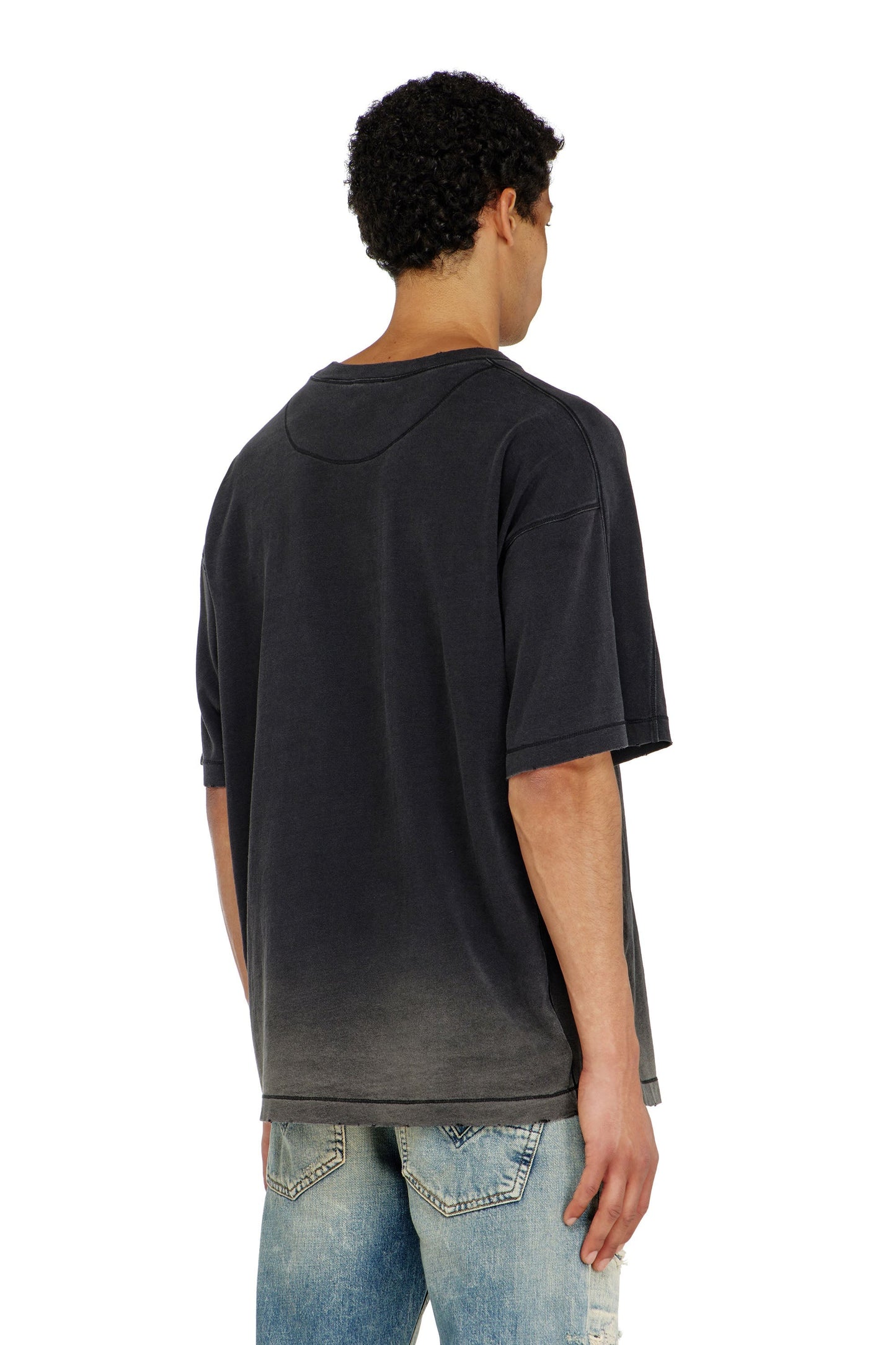 Cotton T-shirt with degradé effect
