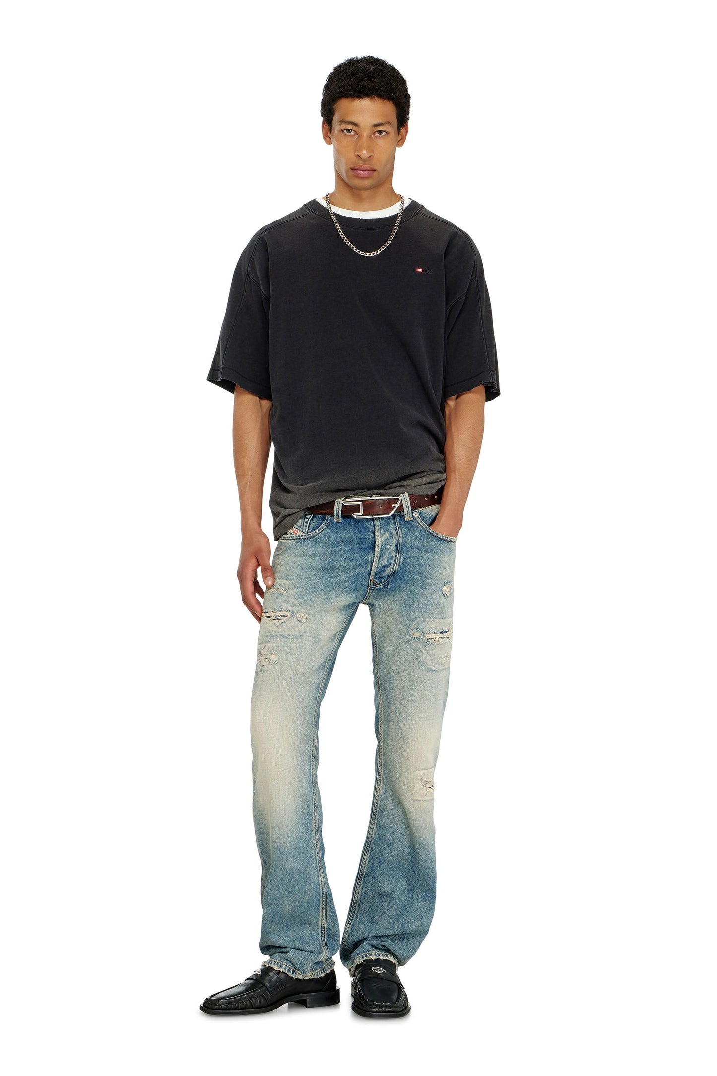 Cotton T-shirt with degradé effect