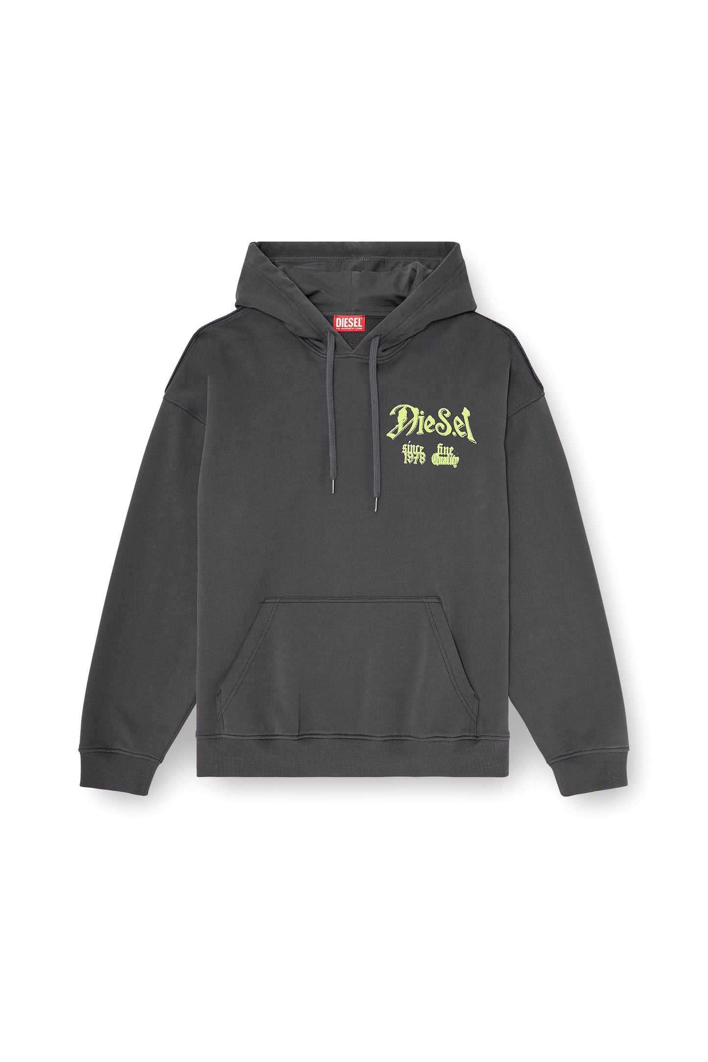 Cotton hoodie with flocked graphics