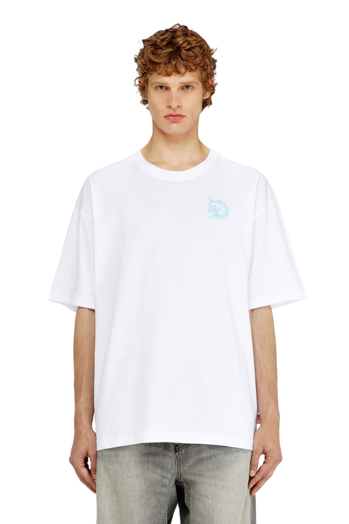 Jersey T-shirt with flocked print