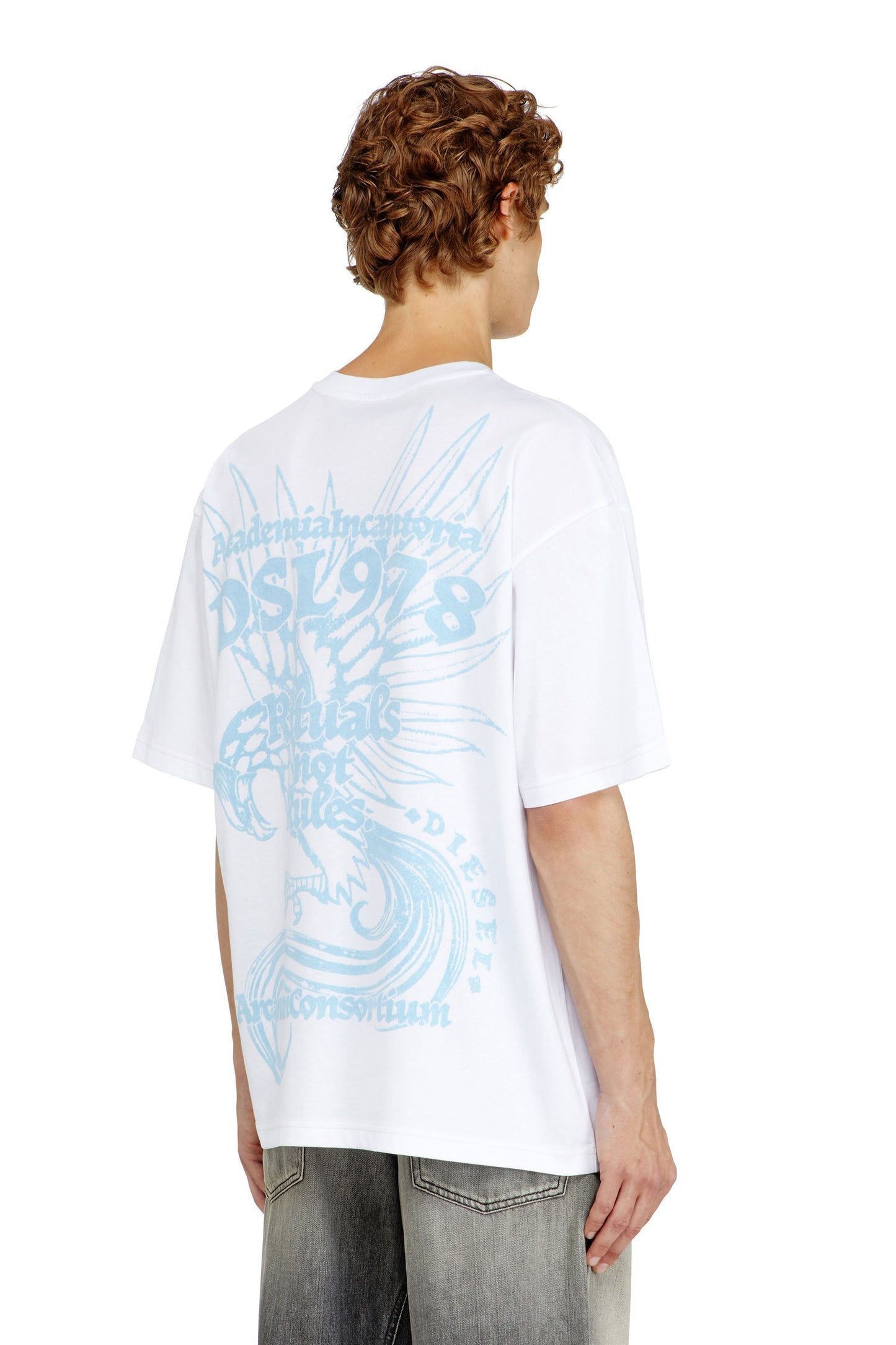 Jersey T-shirt with flocked print