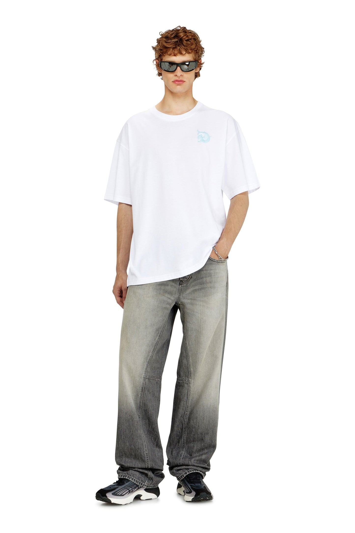 Jersey T-shirt with flocked print