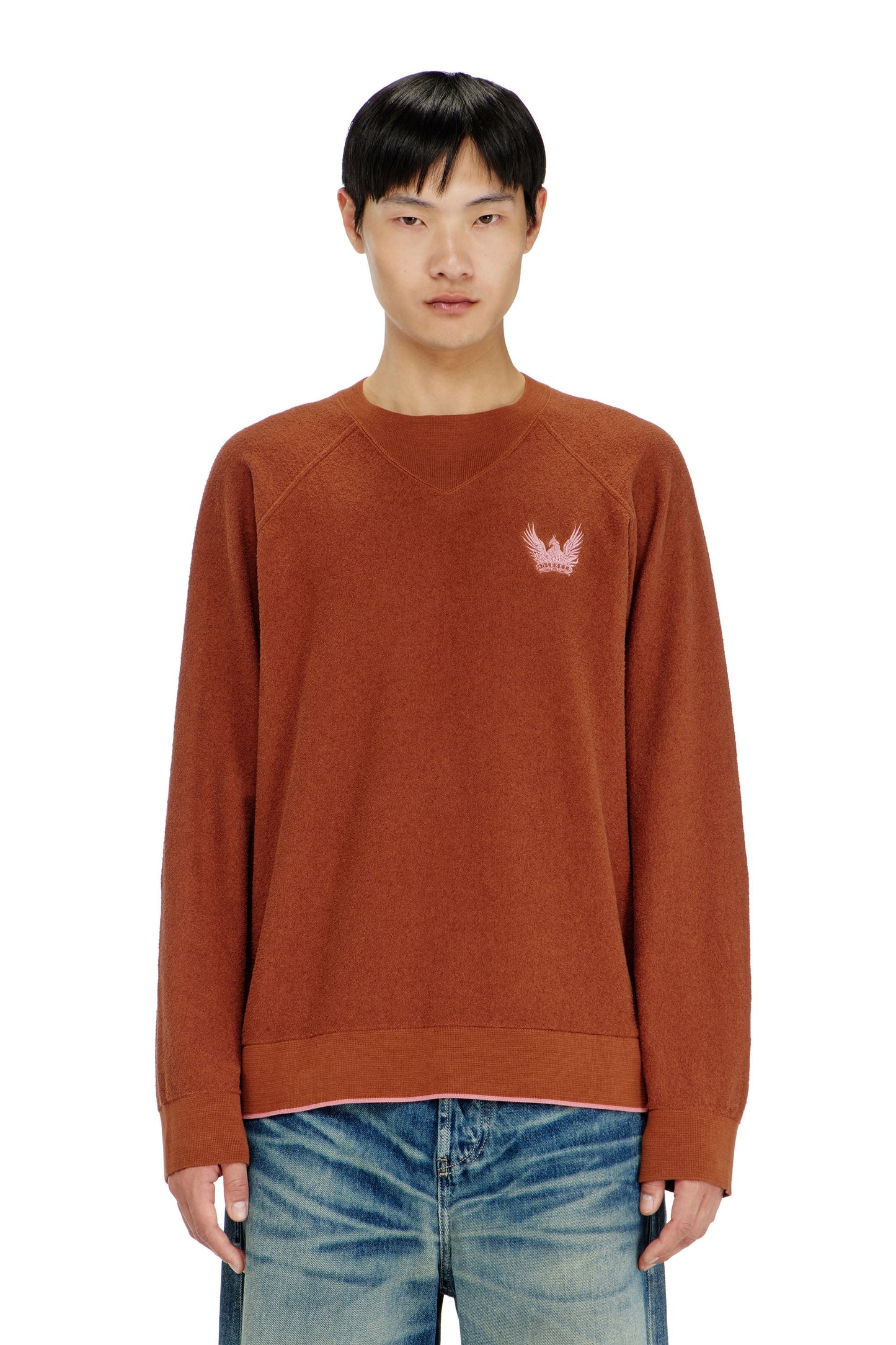 Bouclé jumper with Phoenix embroidery
