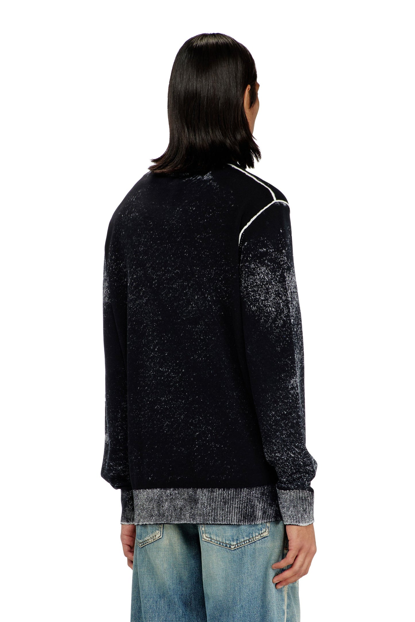 Treated cotton jumper with slogan