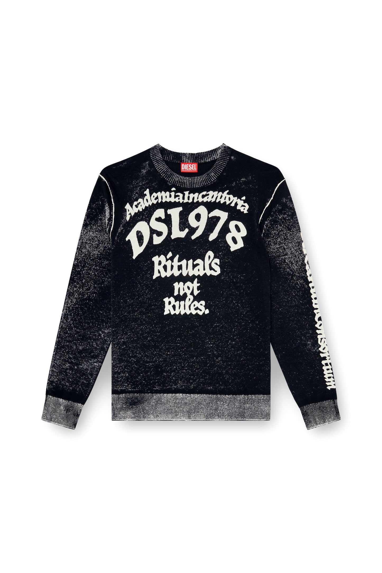 Treated cotton jumper with slogan