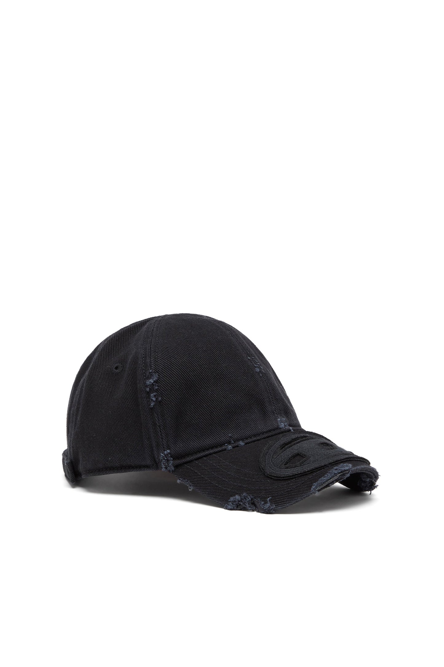 Cotton twill cap with distressed details