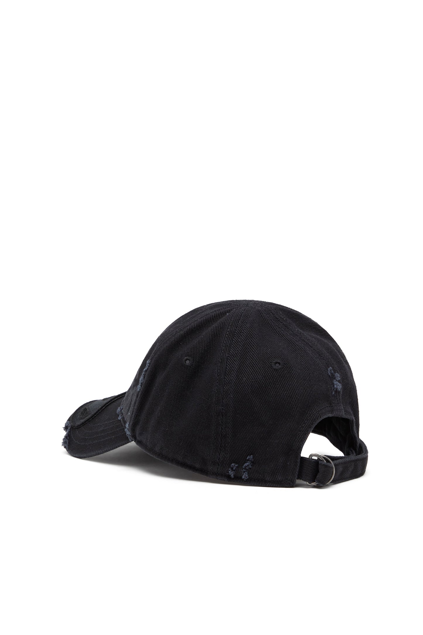 Cotton twill cap with distressed details