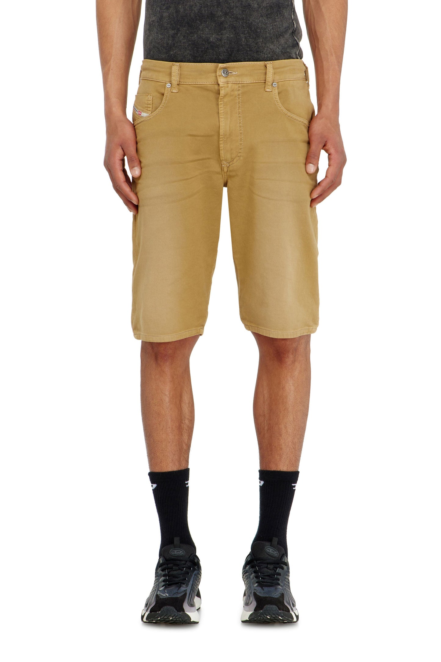 Slim shorts in coloured denim
