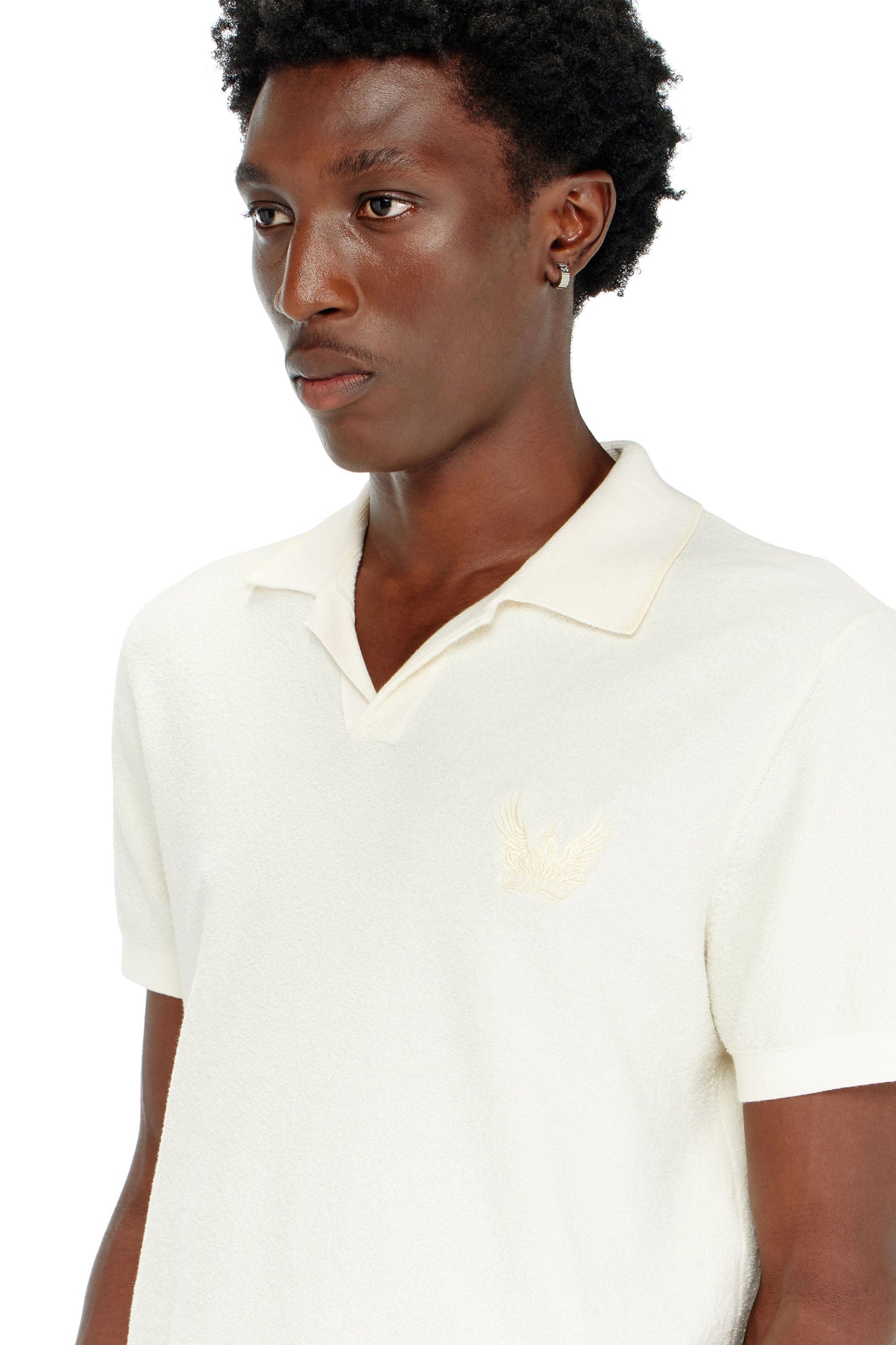 Bouclé-knit polo shirt with Phoenix logo