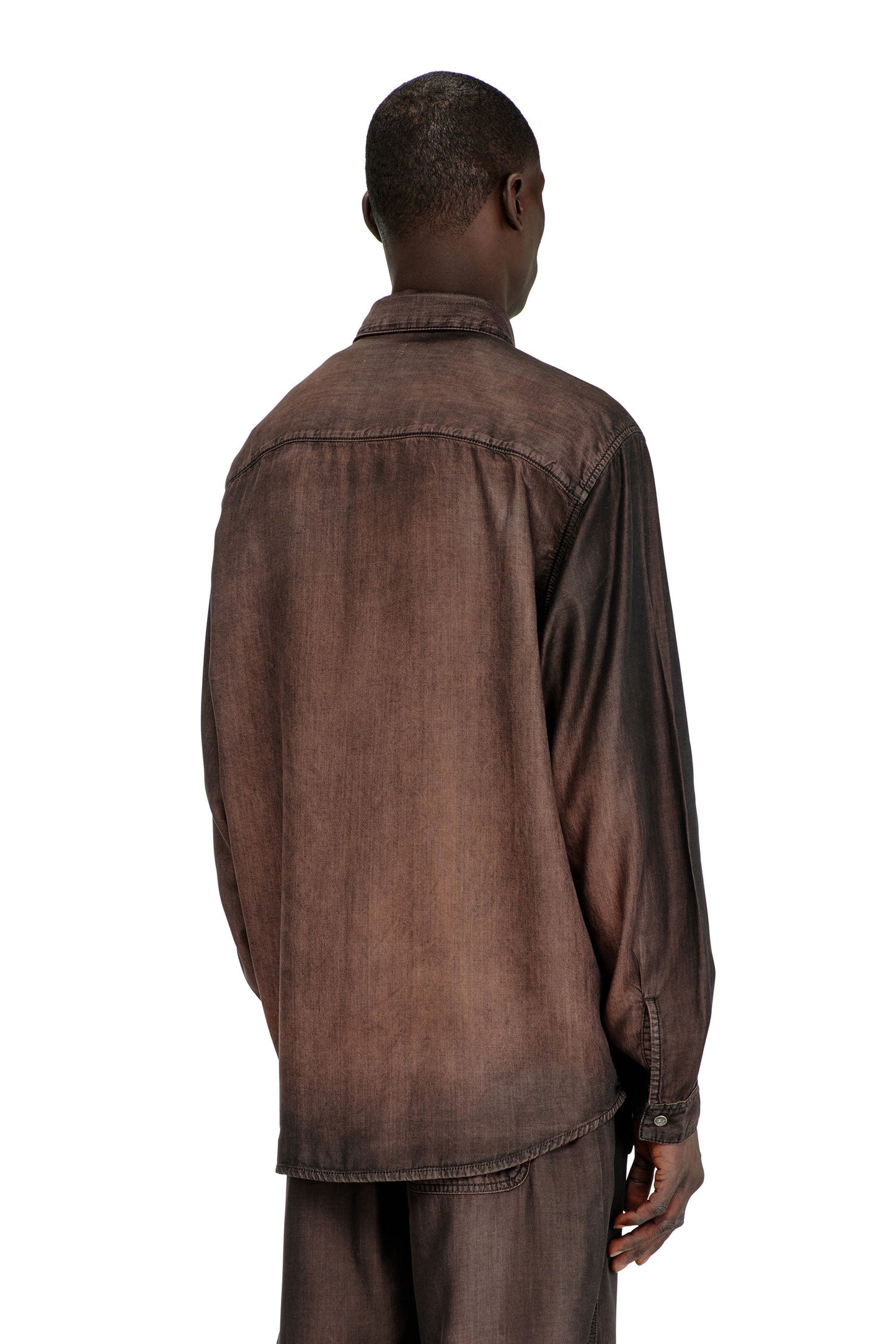Shirt in fluid coated denim