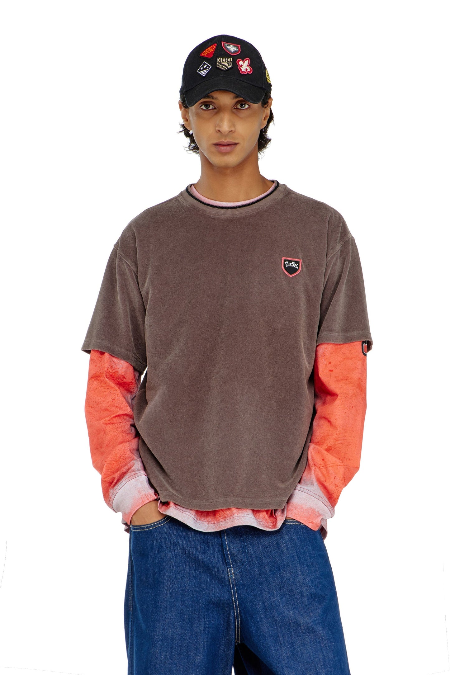 Chenille T-shirt with shield patch