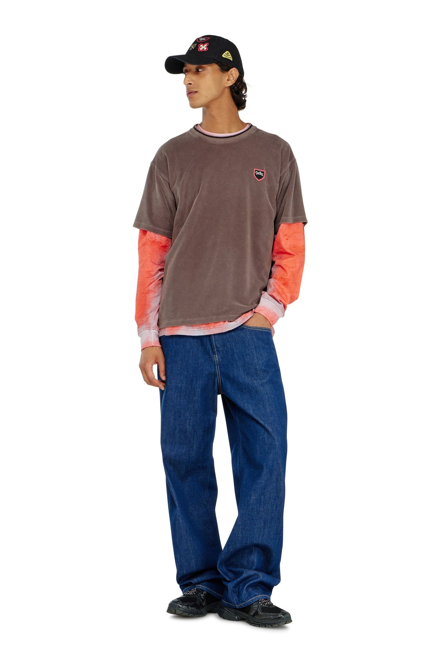 Chenille T-shirt with shield patch