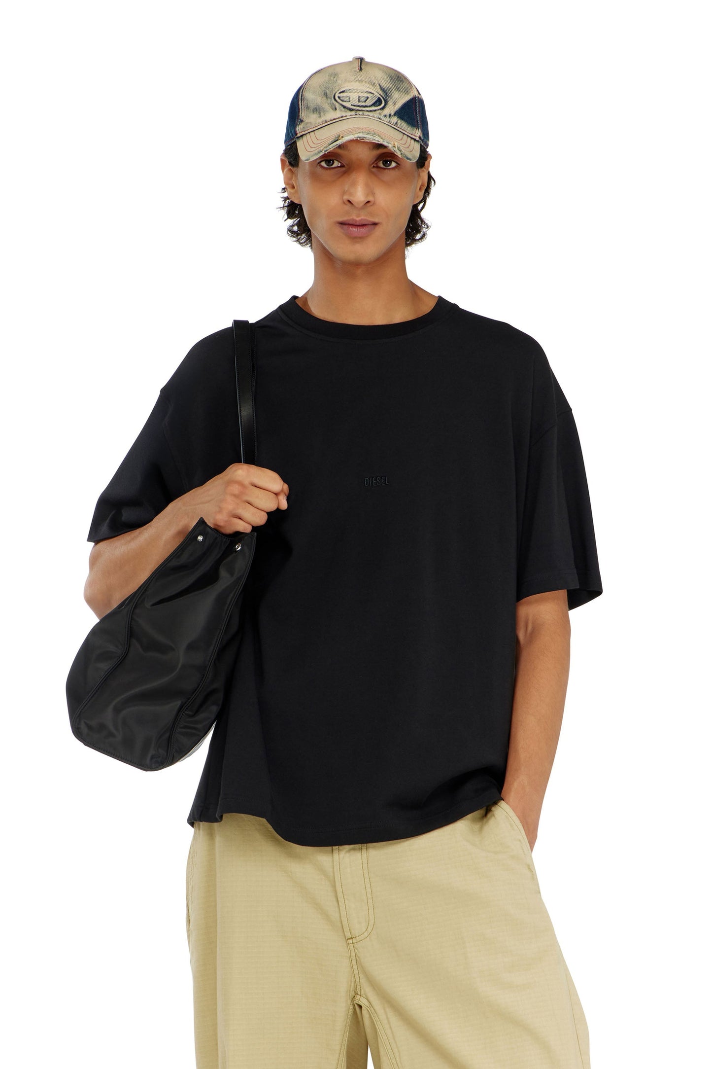 Cotton-interlock T-shirt with logo embroidery