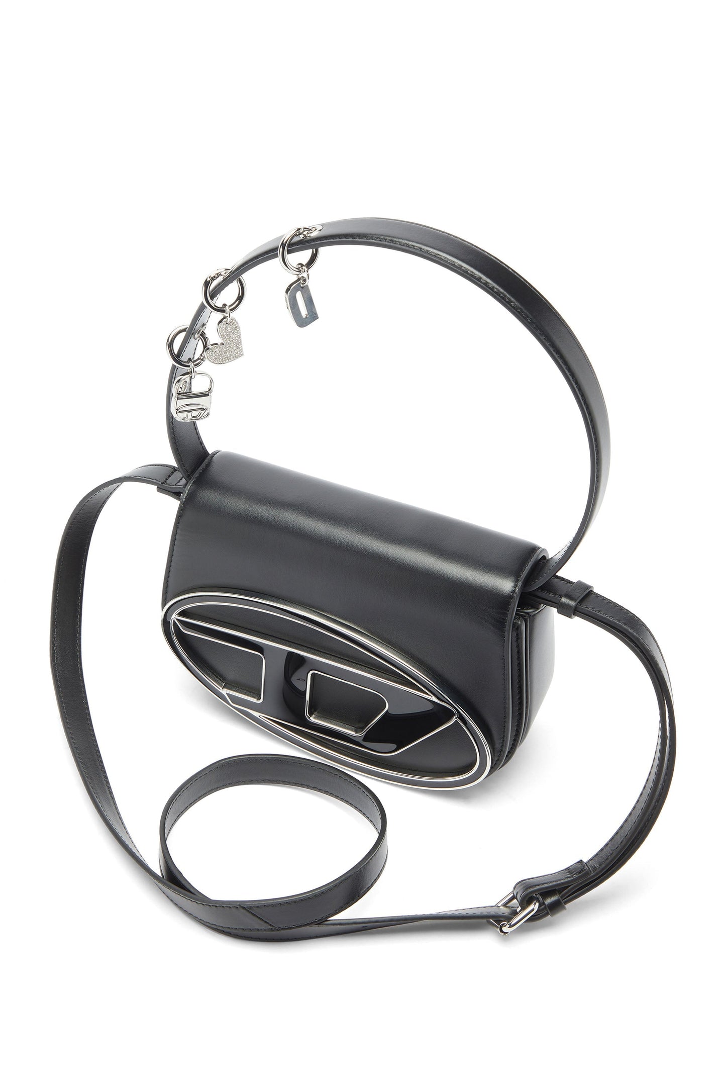 1DR -Iconic shoulder bag in leather with handle charms